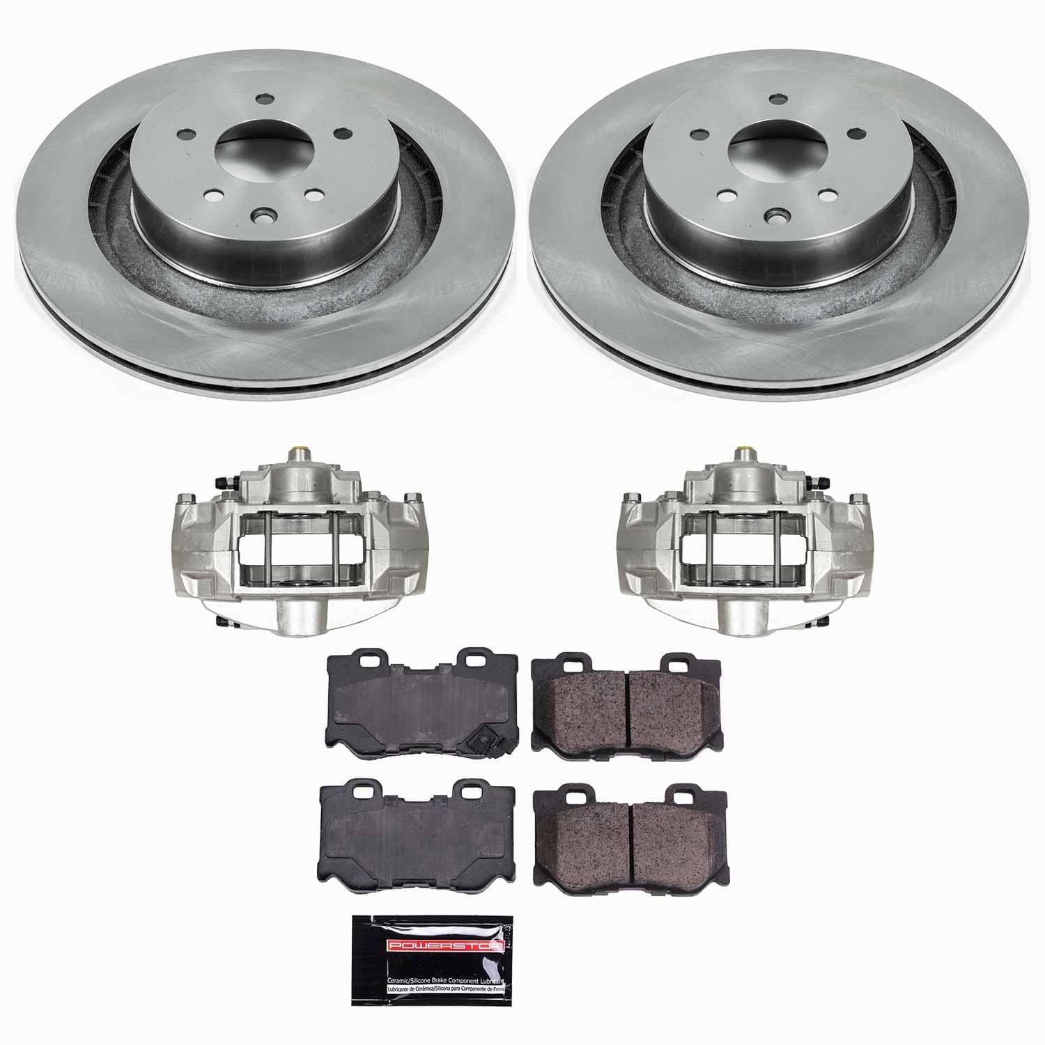 Power Stop - KCOE4732 - Rear - Disc Brake Pad/Caliper and Rotor Kit