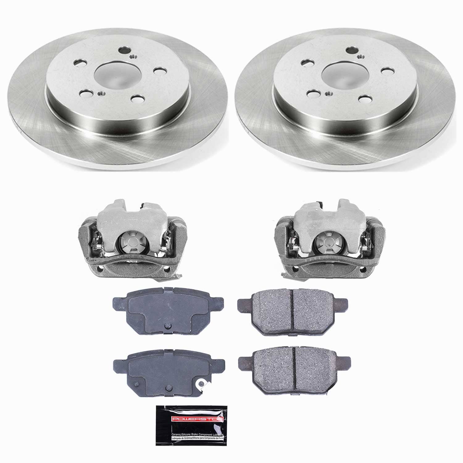 Power Stop - KCOE4736 - Rear - Disc Brake Pad/Caliper and Rotor Kit