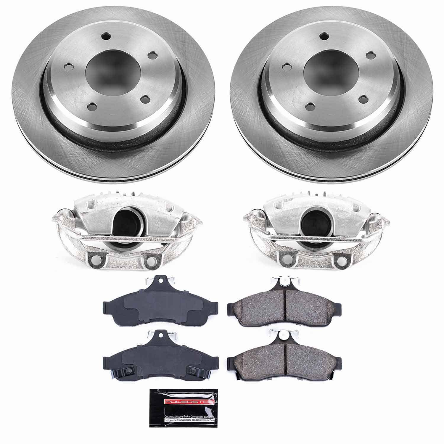 Power Stop - KCOE5064 - Rear - Disc Brake Pad/Caliper and Rotor Kit