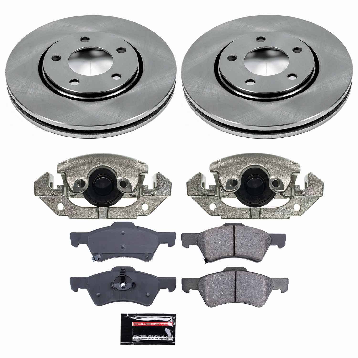 Power Stop - KCOE5246 - Front - Disc Brake Pad/Caliper and Rotor Kit