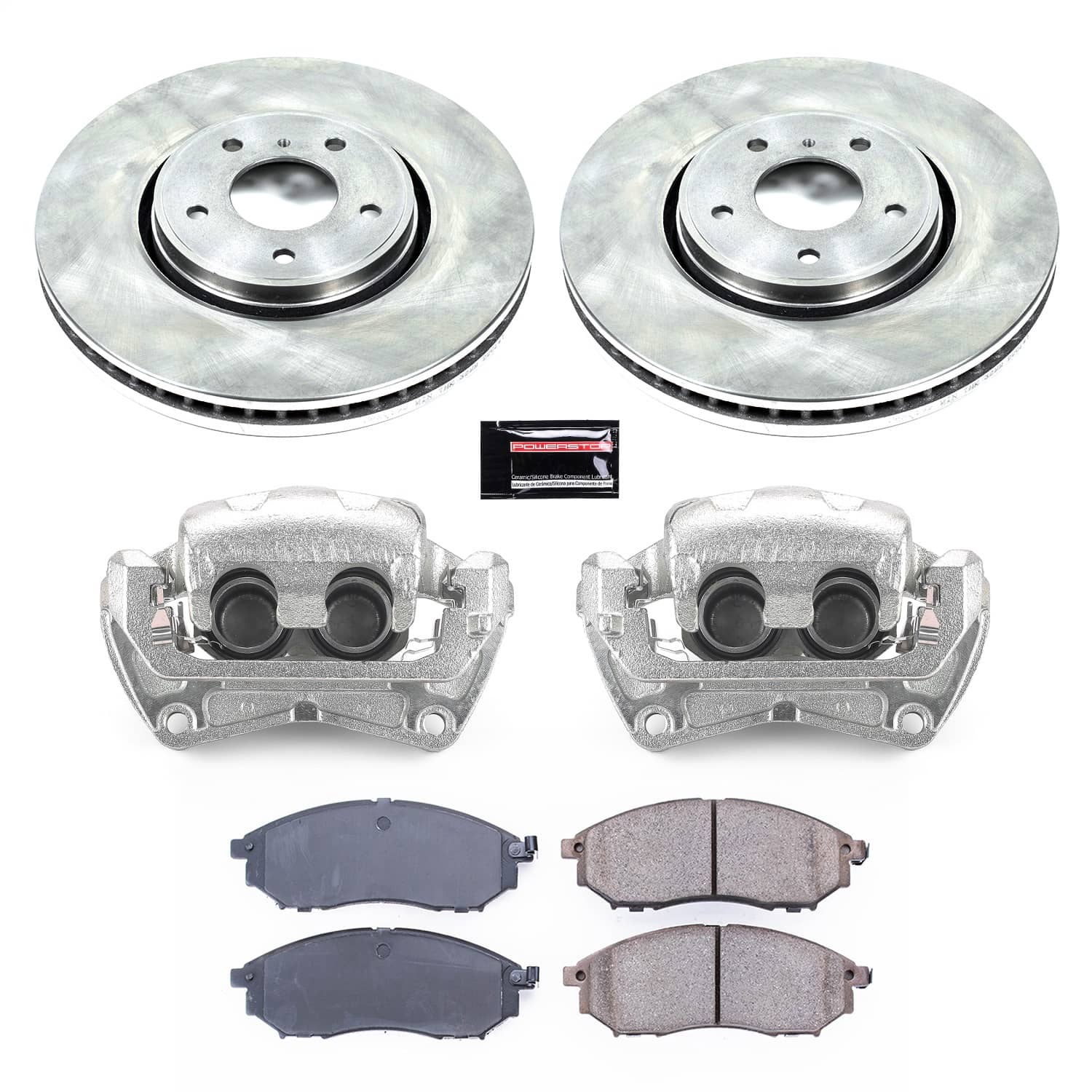 Power Stop - KCOE5264 - Front - Disc Brake Pad/Caliper and Rotor Kit