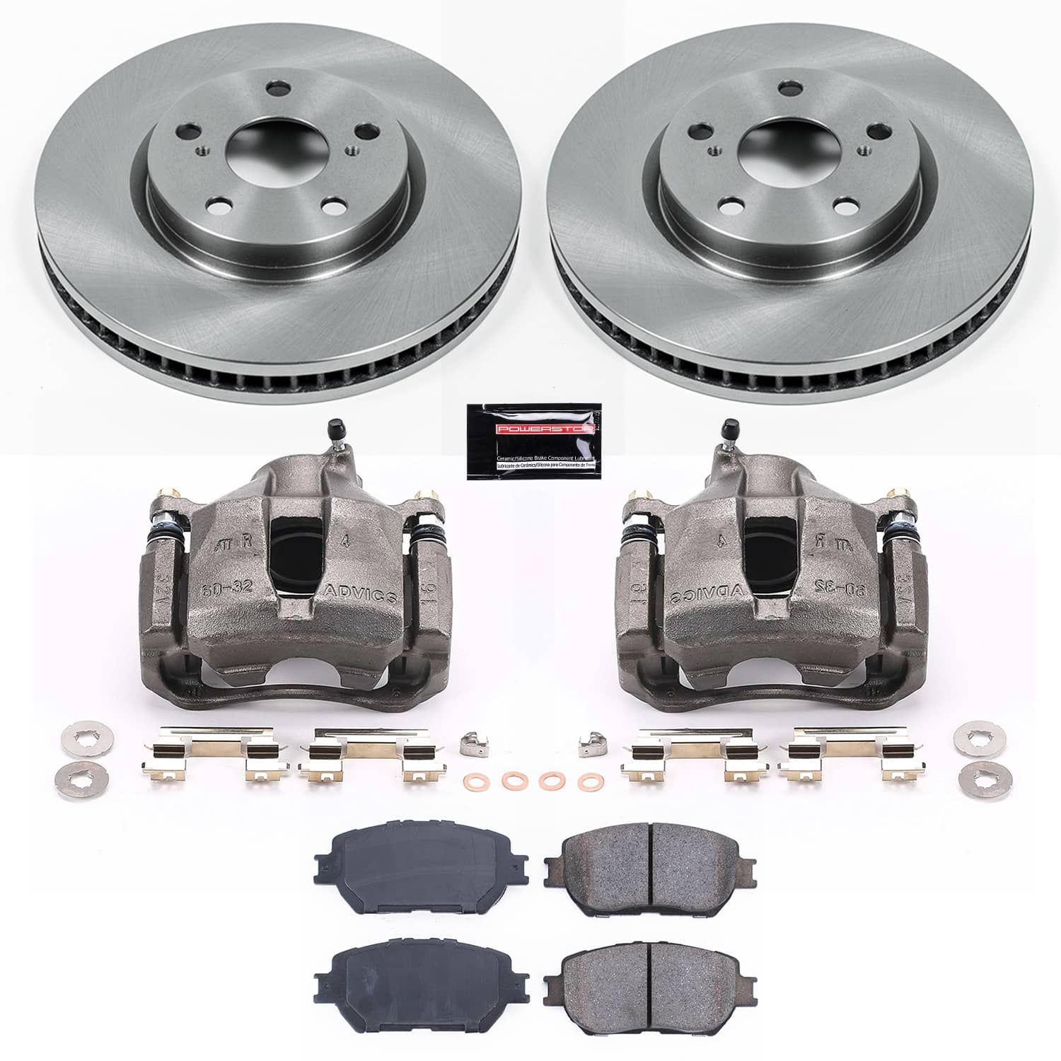 Power Stop - KCOE5272 - Front - Disc Brake Pad/Caliper and Rotor Kit