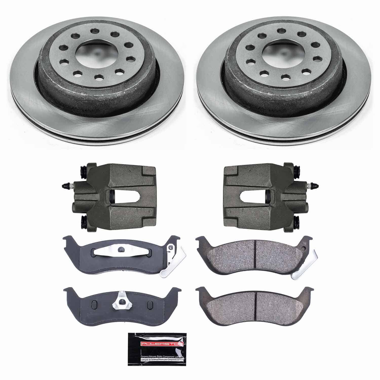 Power Stop - KCOE5293 - Rear - Disc Brake Pad/Caliper and Rotor Kit