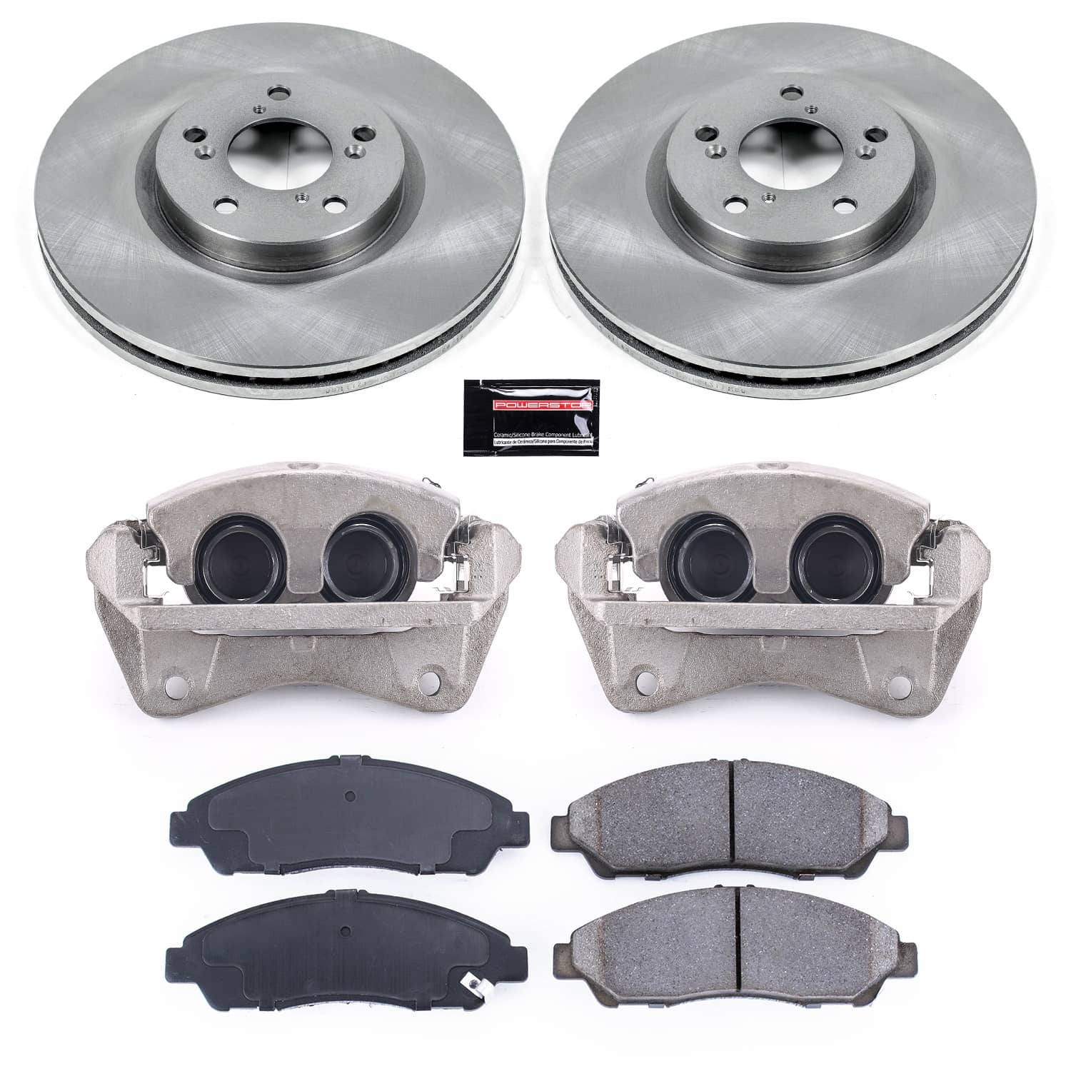 Power Stop - KCOE5370A - Front - Disc Brake Pad/Caliper and Rotor Kit
