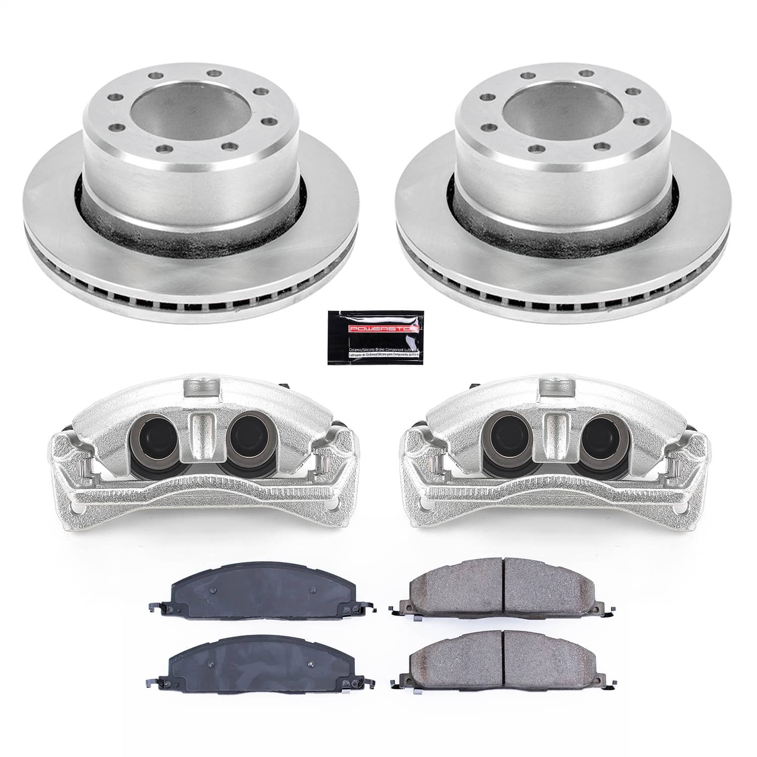 Power Stop - KCOE5487A - Rear - Disc Brake Pad/Caliper and Rotor Kit