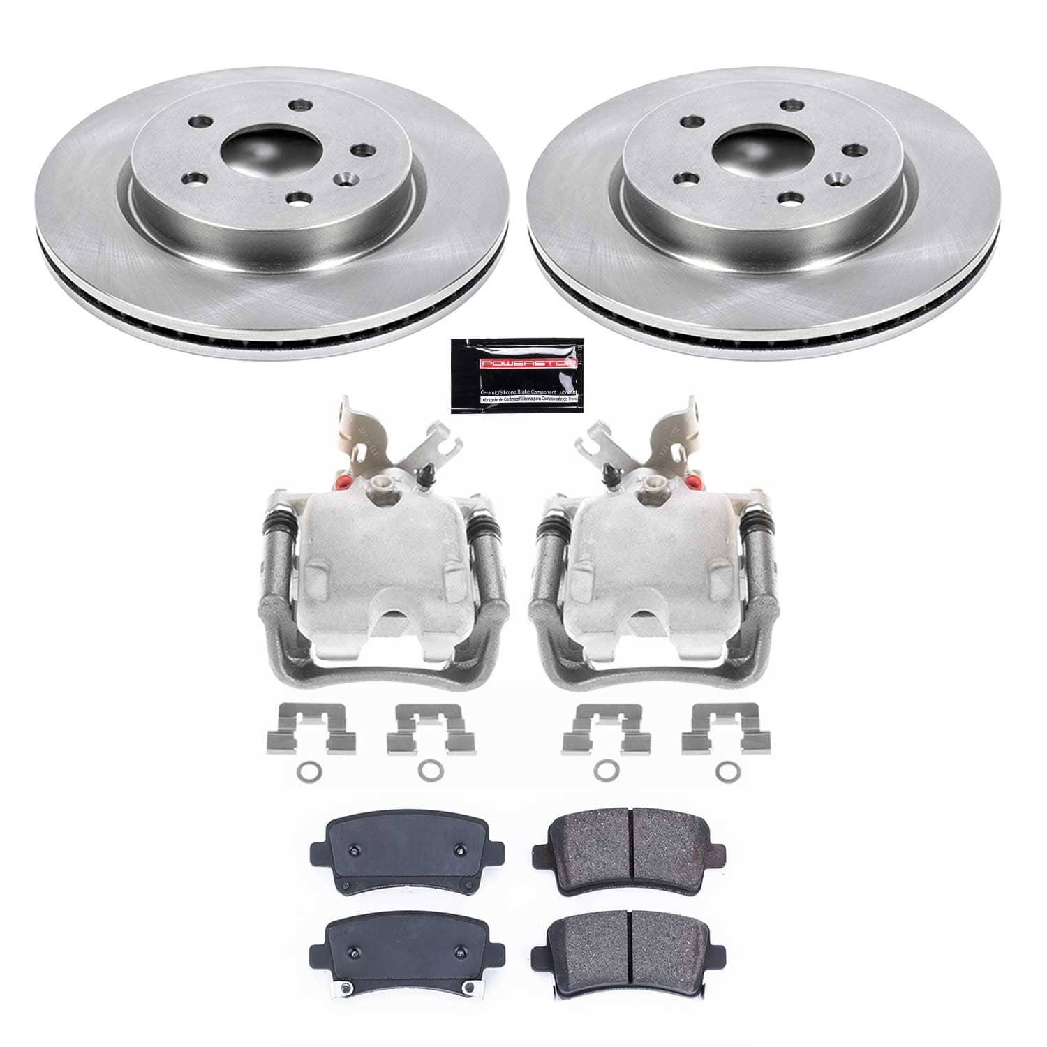 Power Stop - KCOE5547 - Rear - Disc Brake Pad/Caliper and Rotor Kit