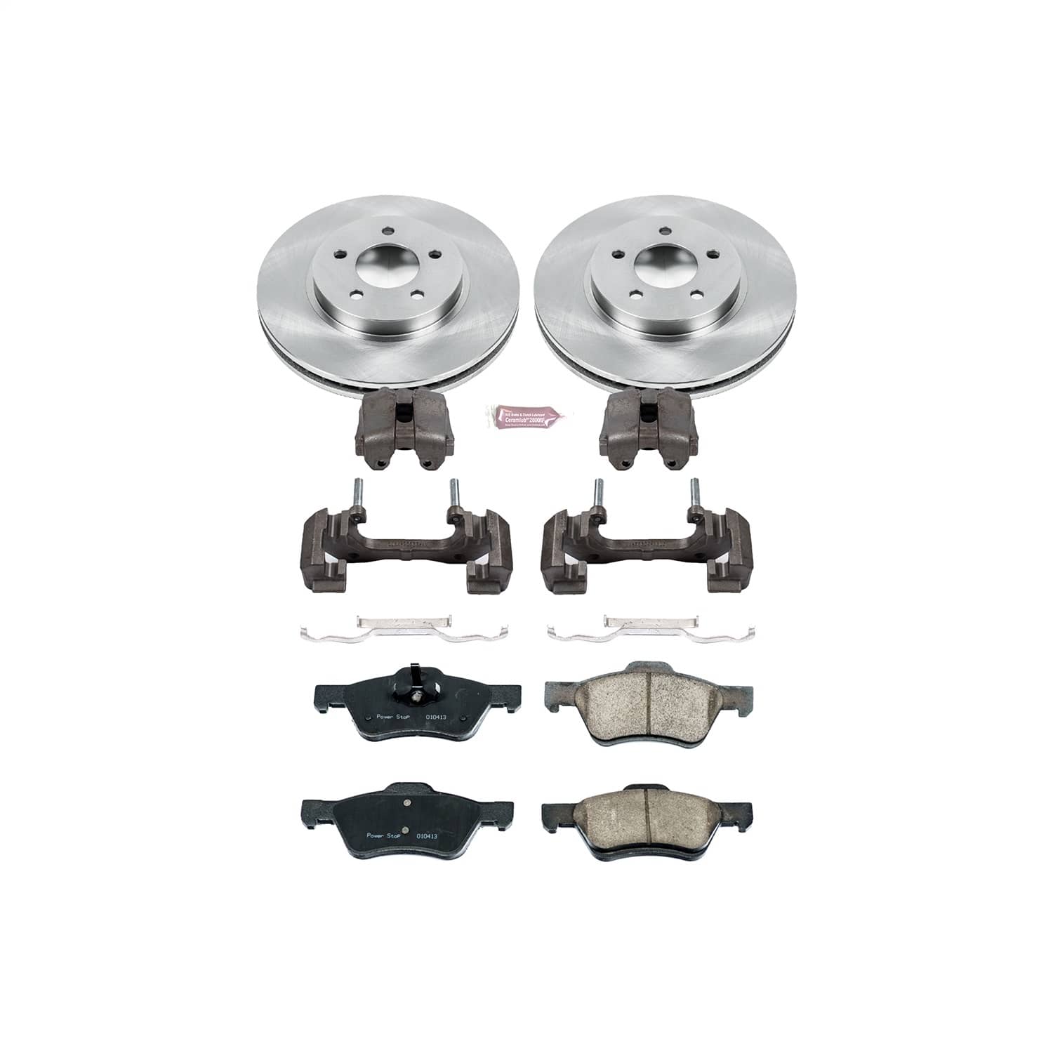 Power Stop - KCOE5571 - Front - Disc Brake Pad/Caliper and Rotor Kit