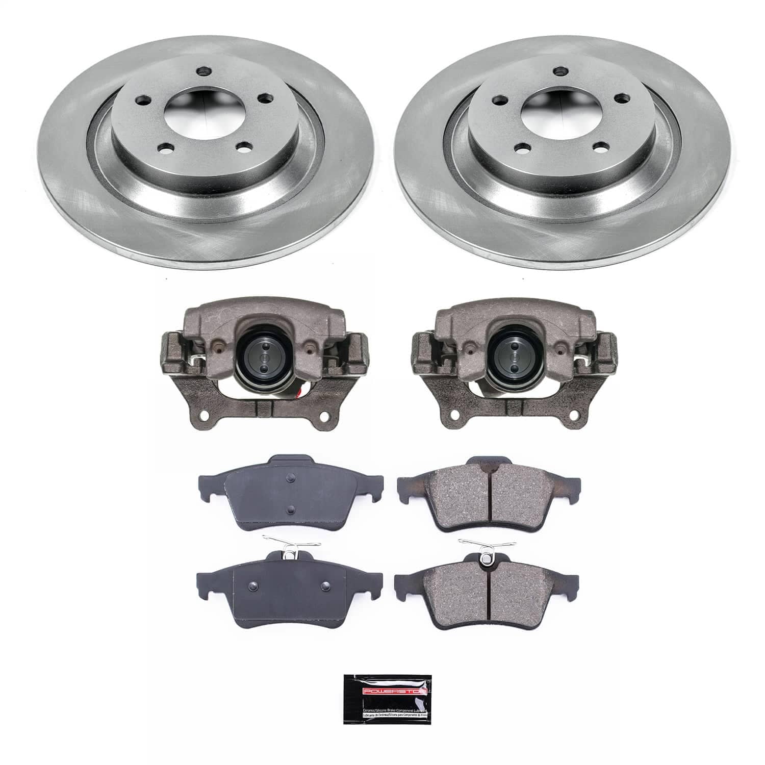 Power Stop - KCOE5842 - Rear - Disc Brake Pad/Caliper and Rotor Kit