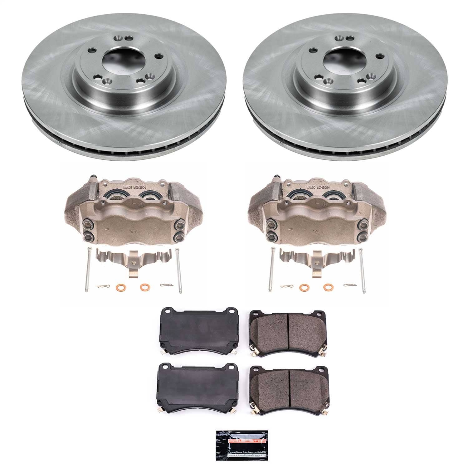 Power Stop - KCOE5843 - Front - Disc Brake Pad/Caliper and Rotor Kit