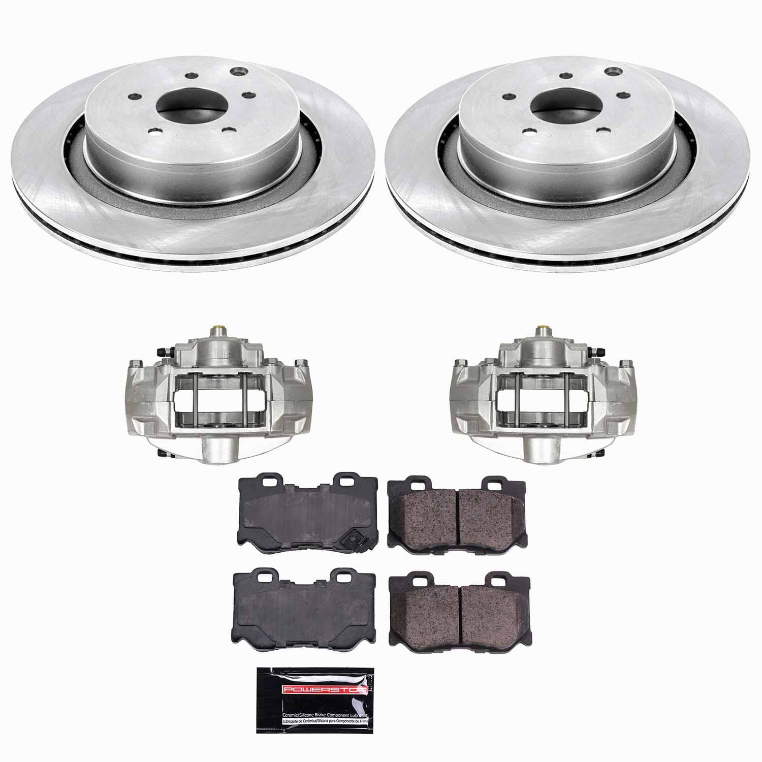 Power Stop - KCOE5861 - Rear - Disc Brake Pad/Caliper and Rotor Kit