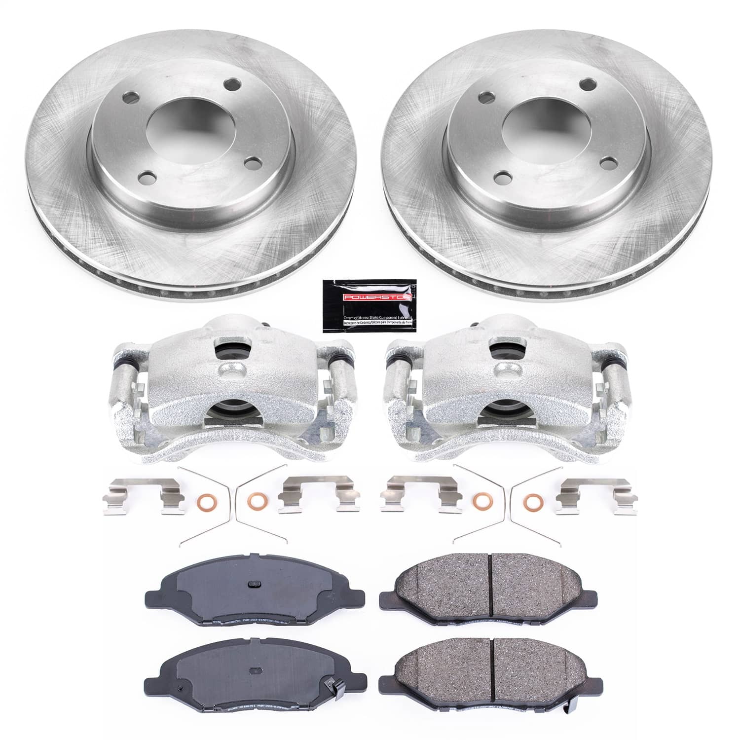 Power Stop - KCOE5862 - Front - Disc Brake Pad/Caliper and Rotor Kit