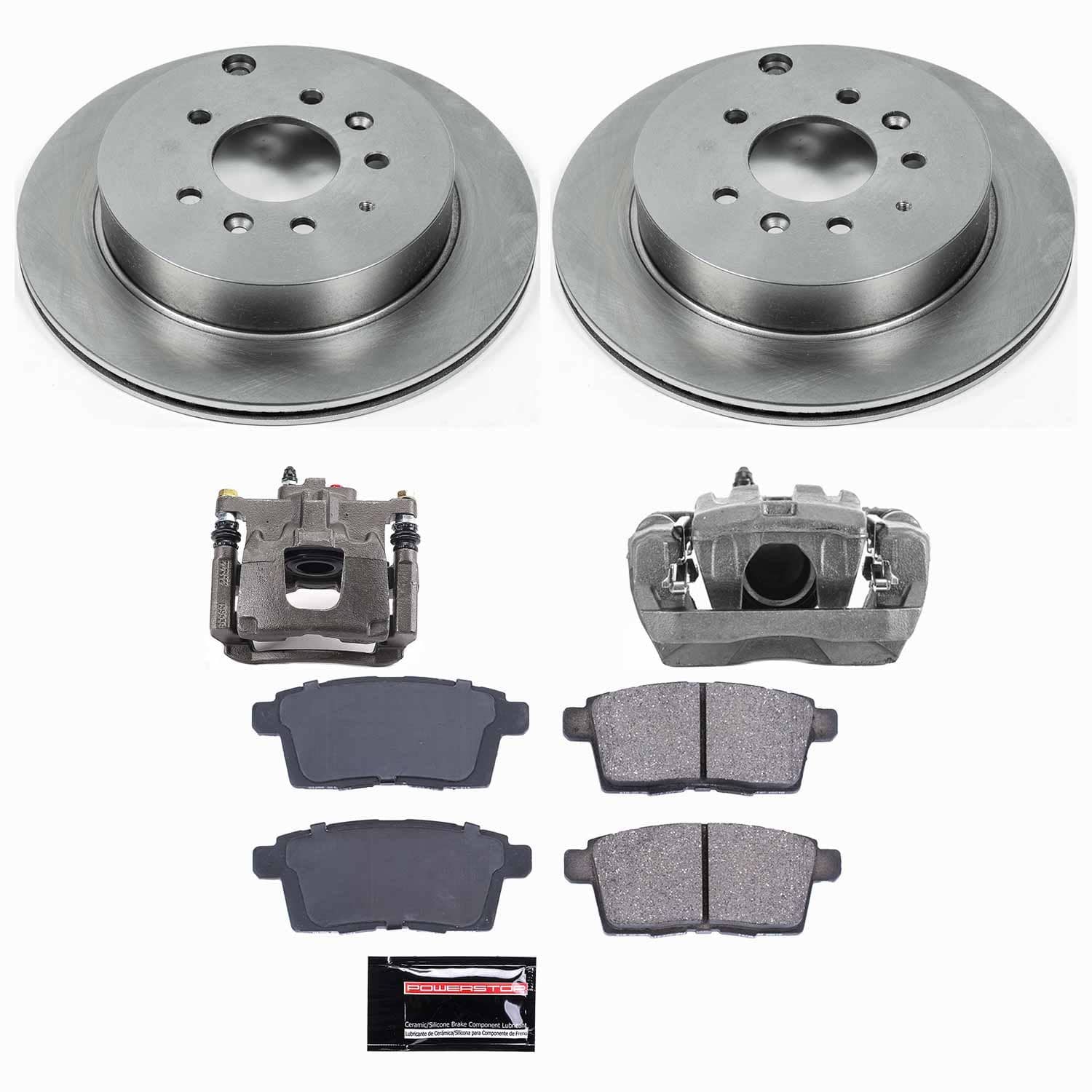 Power Stop - KCOE5876 - Rear - Disc Brake Pad/Caliper and Rotor Kit