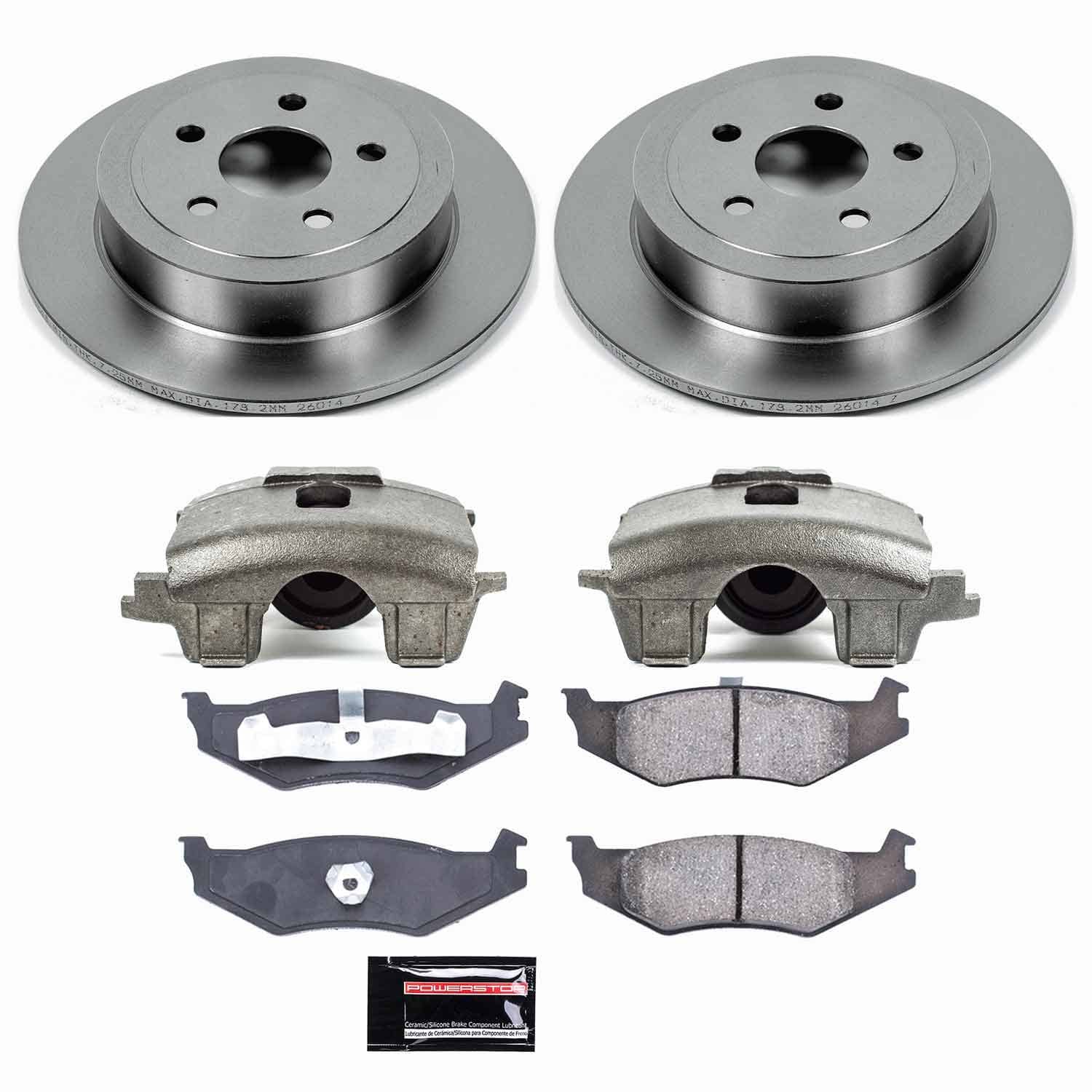 Power Stop - KCOE6266B - Rear - Disc Brake Pad/Caliper and Rotor Kit