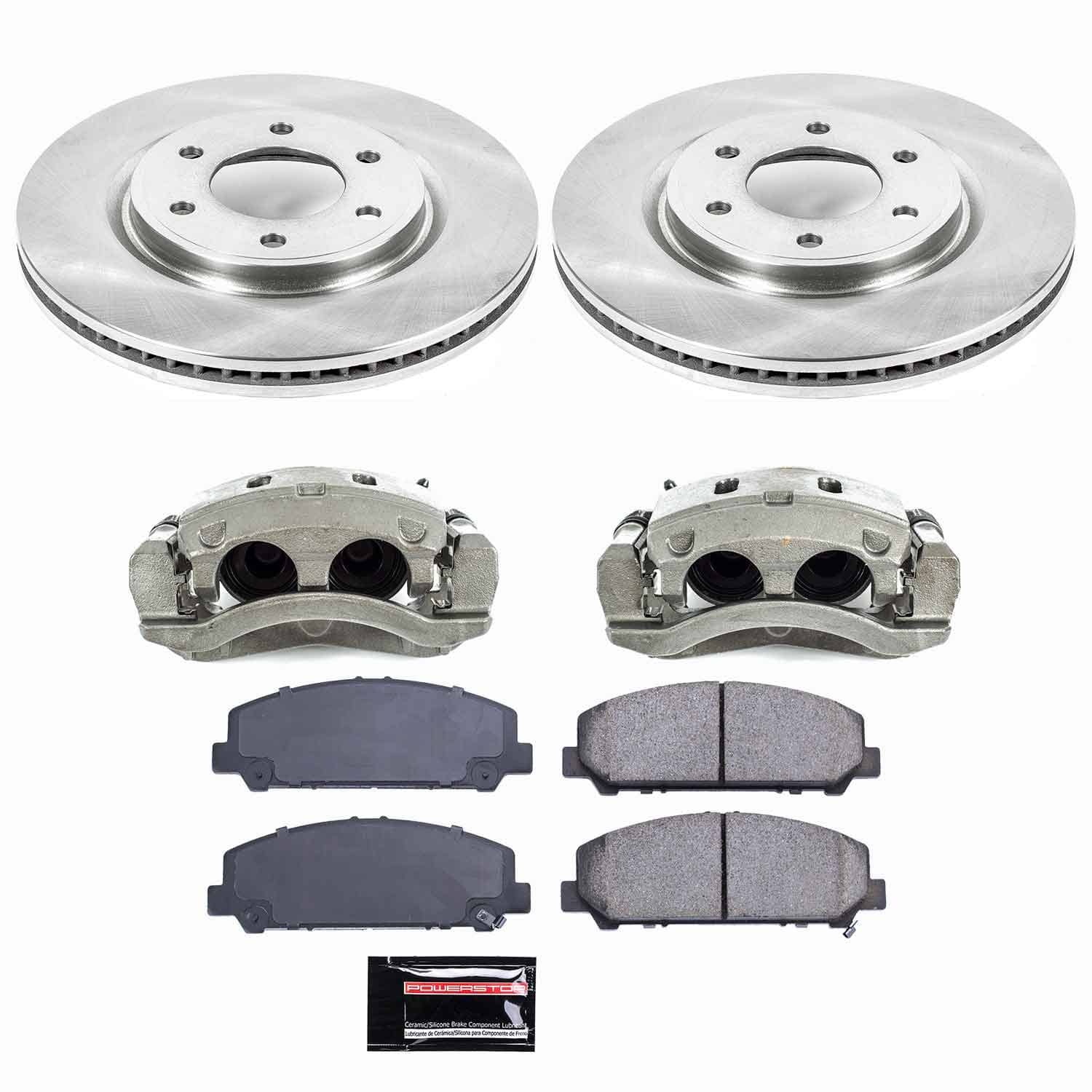 Power Stop - KCOE6321 - Front - Disc Brake Pad/Caliper and Rotor Kit