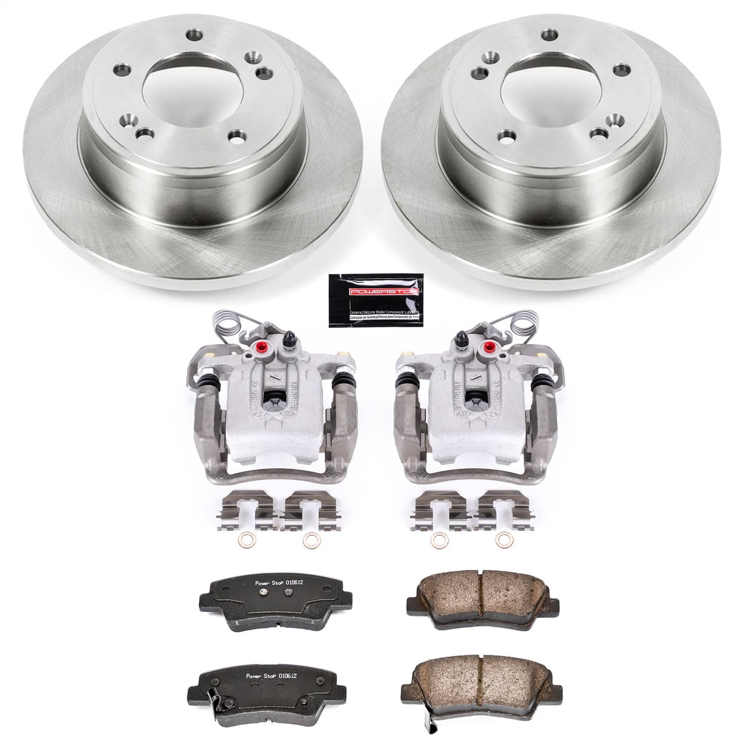 Power Stop - KCOE6501 - Rear - Disc Brake Pad/Caliper and Rotor Kit