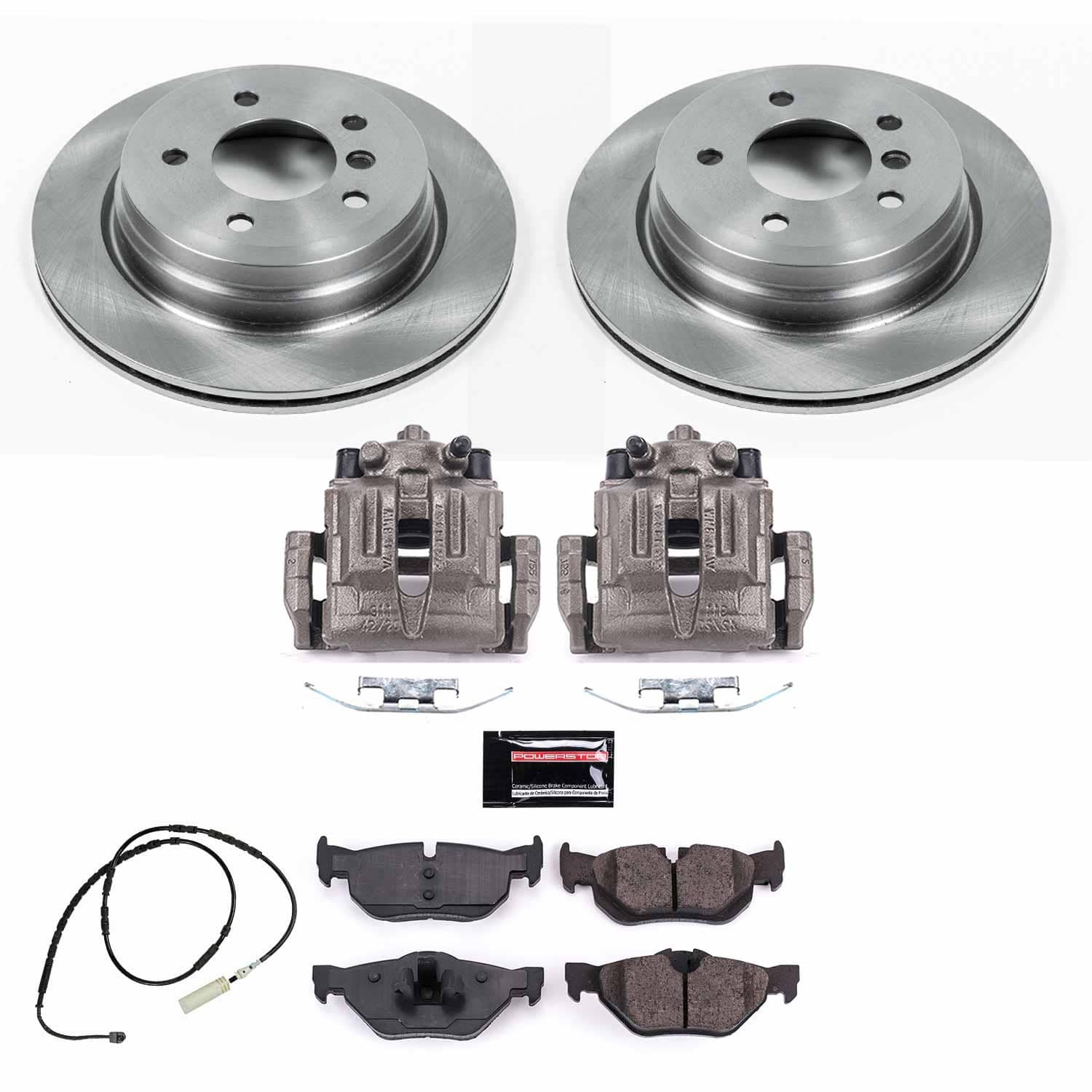 Power Stop - KCOE7008 - Rear - Disc Brake Pad/Caliper and Rotor Kit