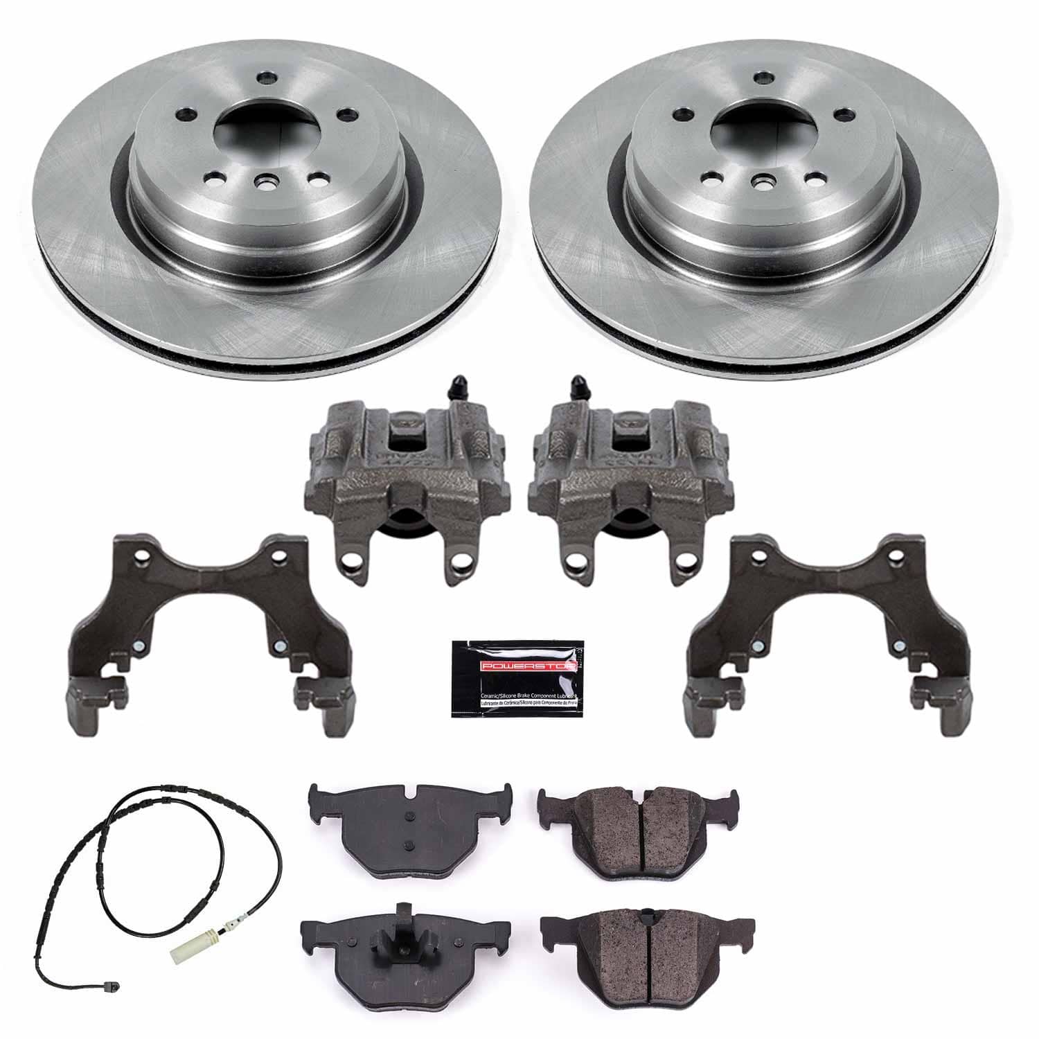 Power Stop - KCOE7009 - Rear - Disc Brake Pad/Caliper and Rotor Kit