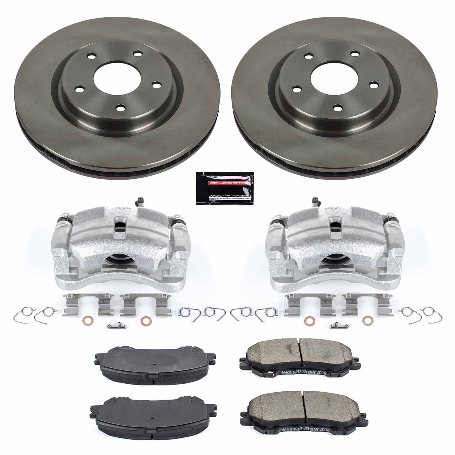 Power Stop - KCOE7036A - Front - Disc Brake Pad/Caliper and Rotor Kit