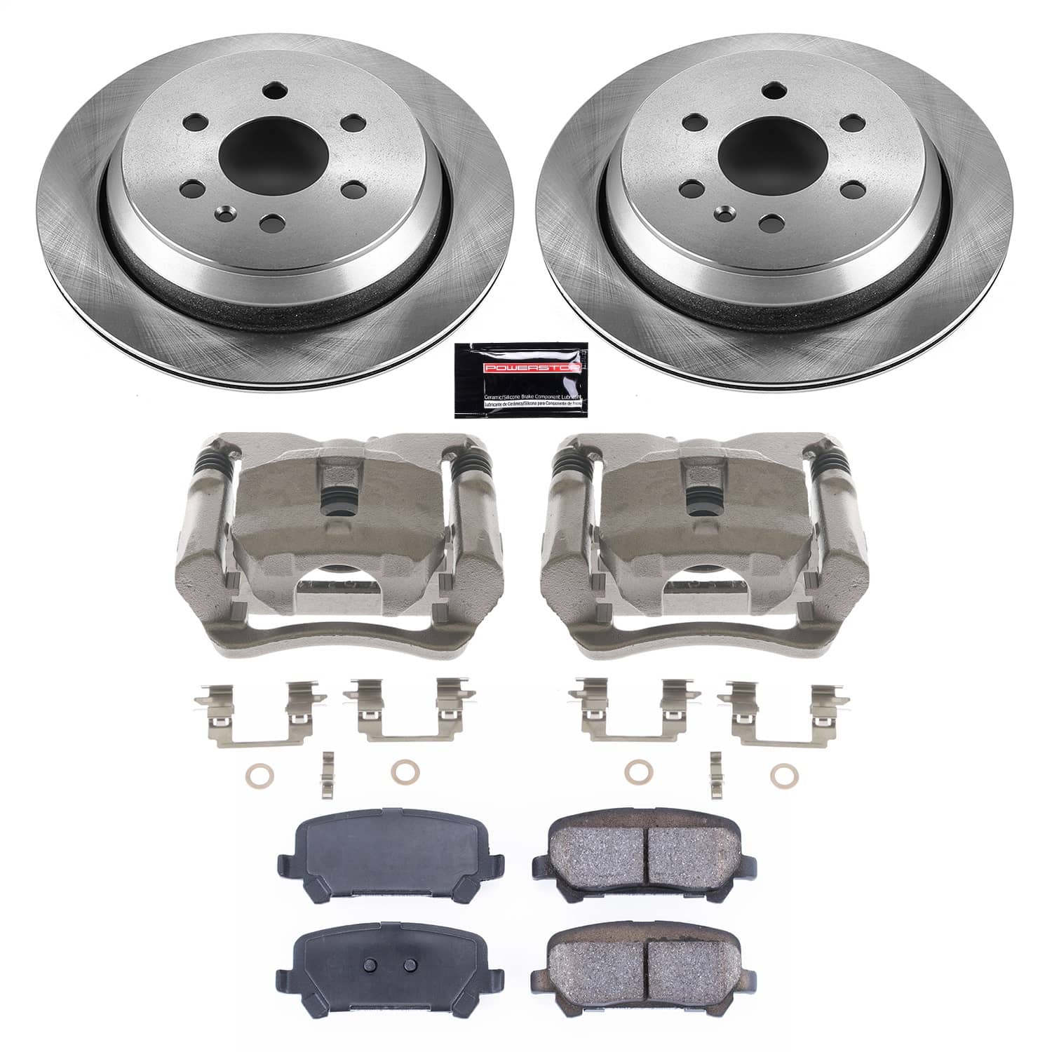 Power Stop - KCOE7127 - Rear - Disc Brake Pad/Caliper and Rotor Kit