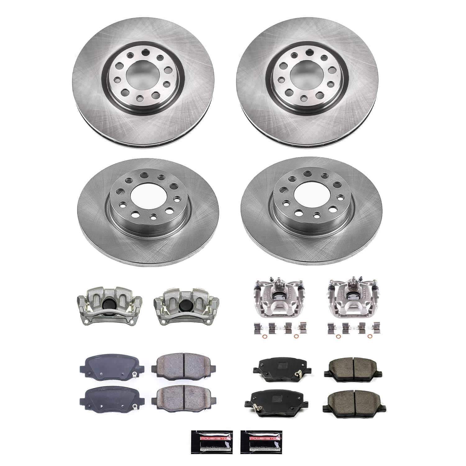 Power Stop - KCOE7300 - Front and Rear - Disc Brake Pad/Caliper and Rotor Kit