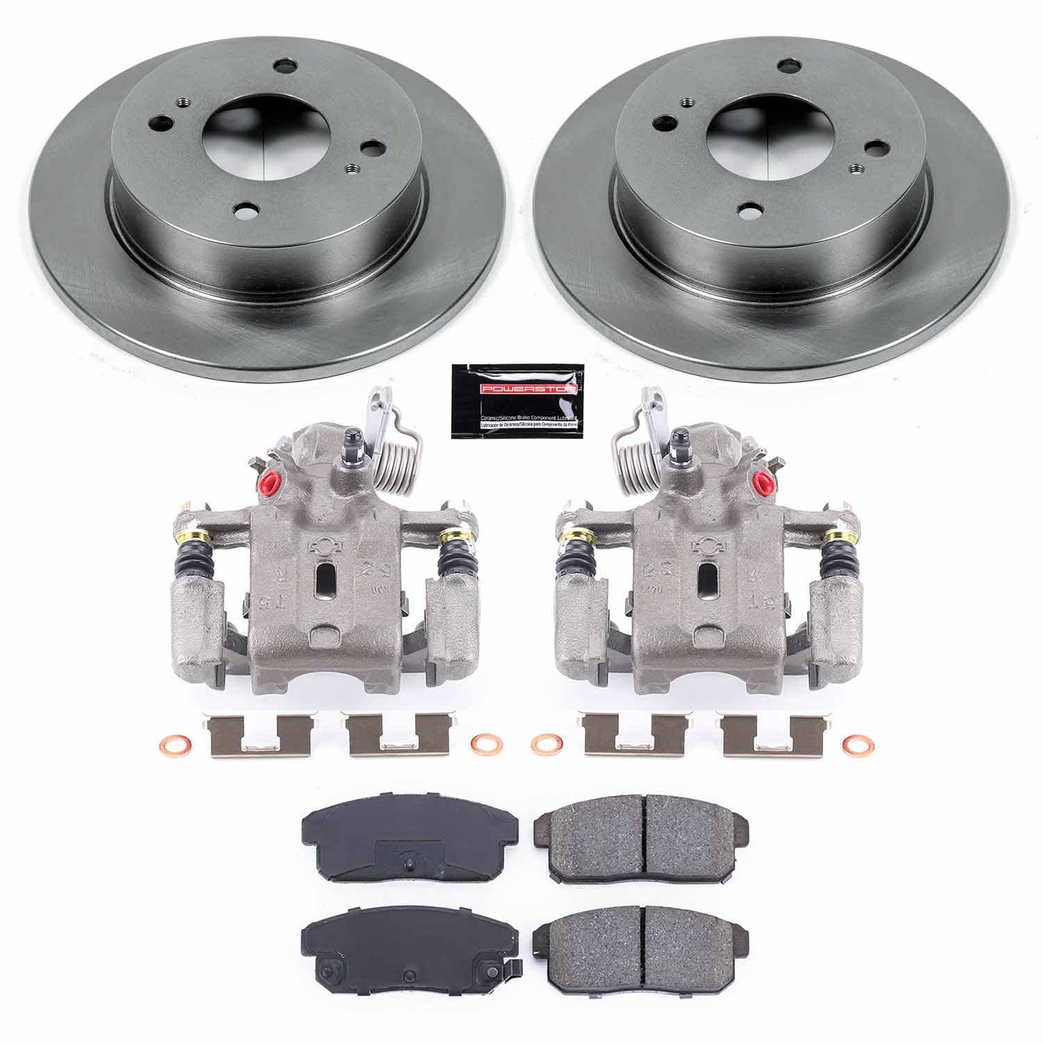Power Stop - KCOE741 - Rear - Disc Brake Pad/Caliper and Rotor Kit