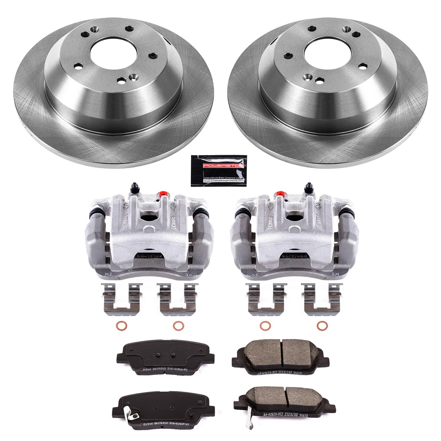 Power Stop - KCOE7507 - Rear - Disc Brake Pad/Caliper and Rotor Kit