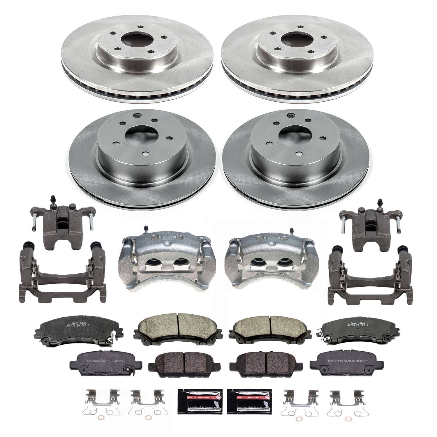 Power Stop - KCOE7584A - Front and Rear - Disc Brake Pad and Rotor Kit