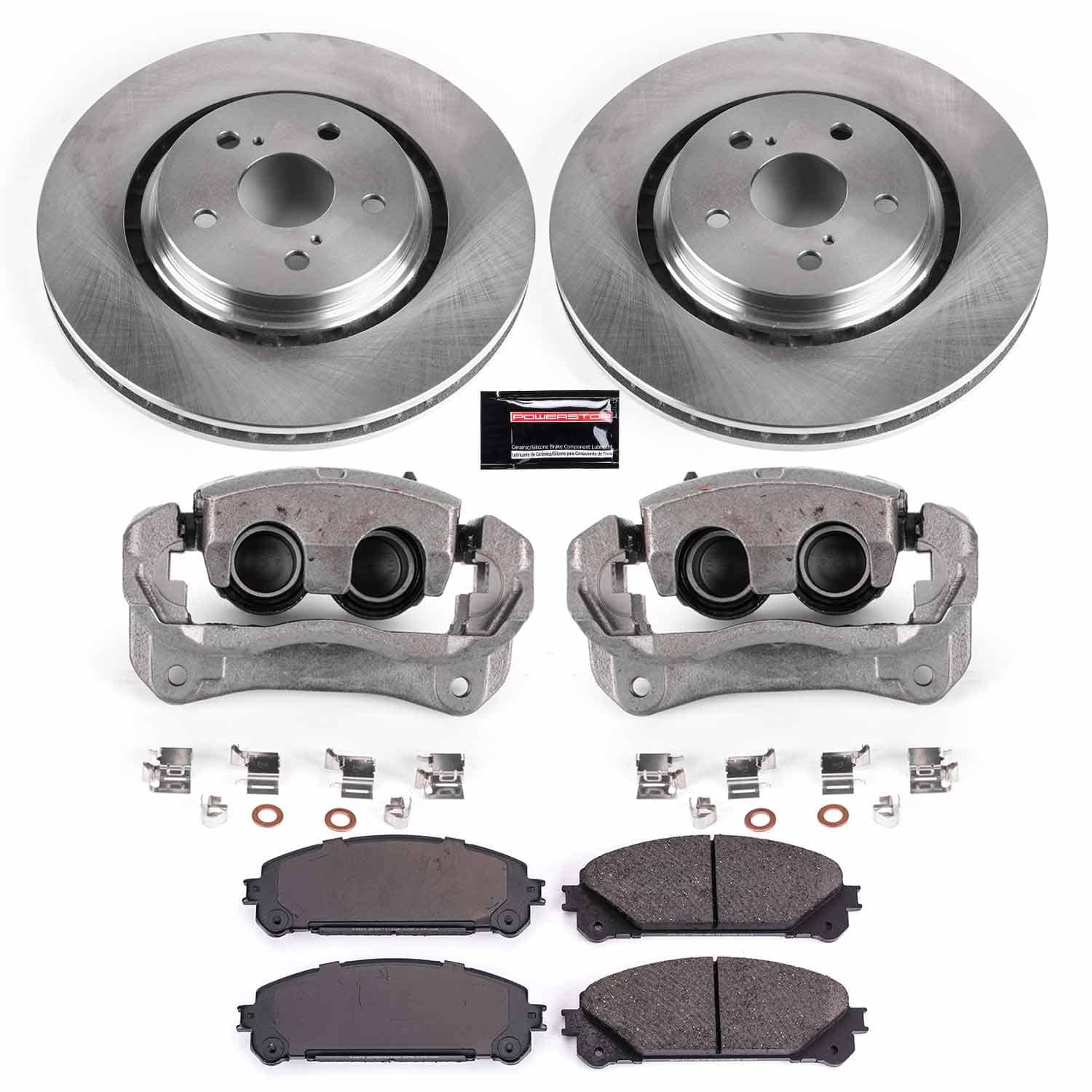 Power Stop - KCOE7688A - Front - Disc Brake Pad/Caliper and Rotor Kit
