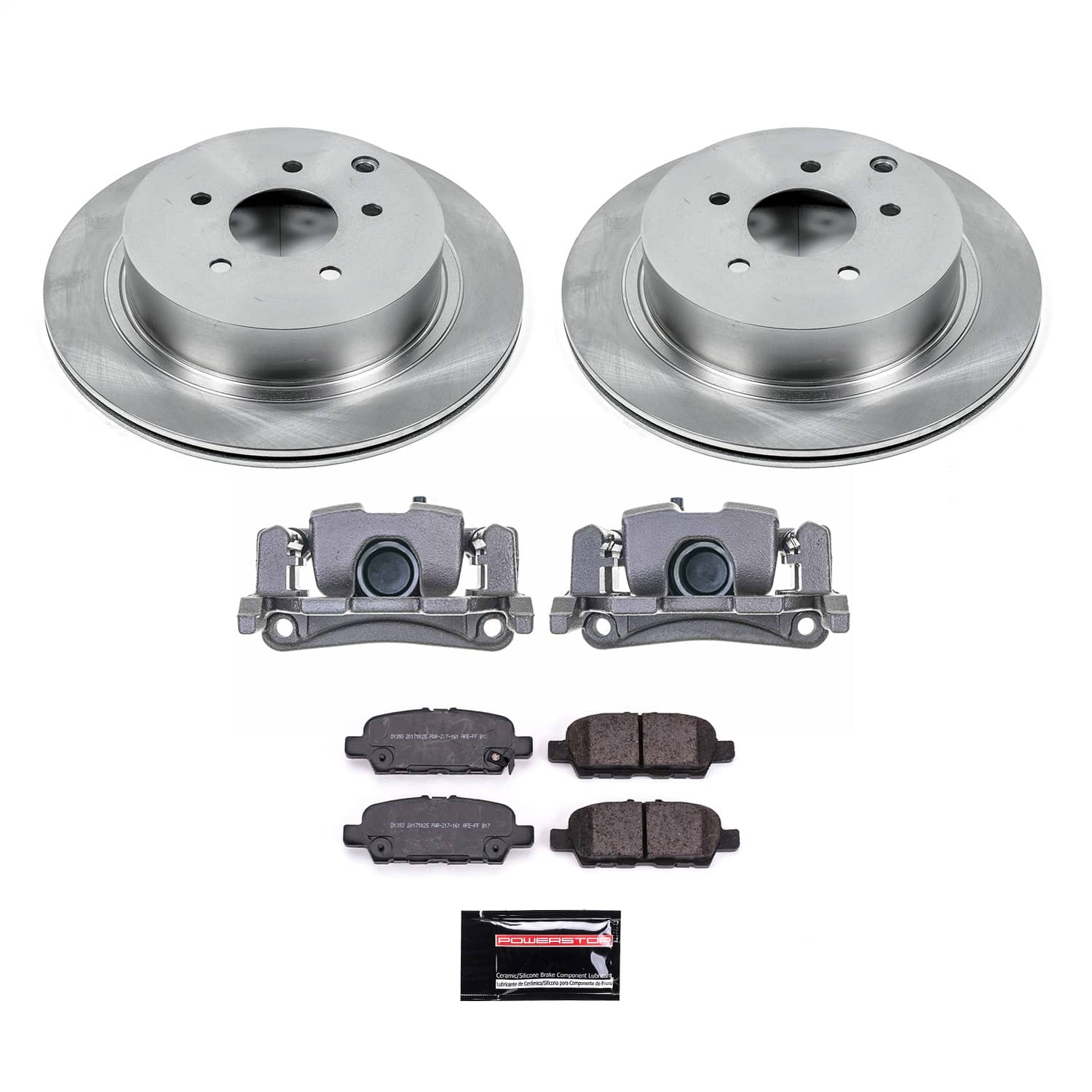 Power Stop - KCOE8021A - Rear - Disc Brake Pad/Caliper and Rotor Kit