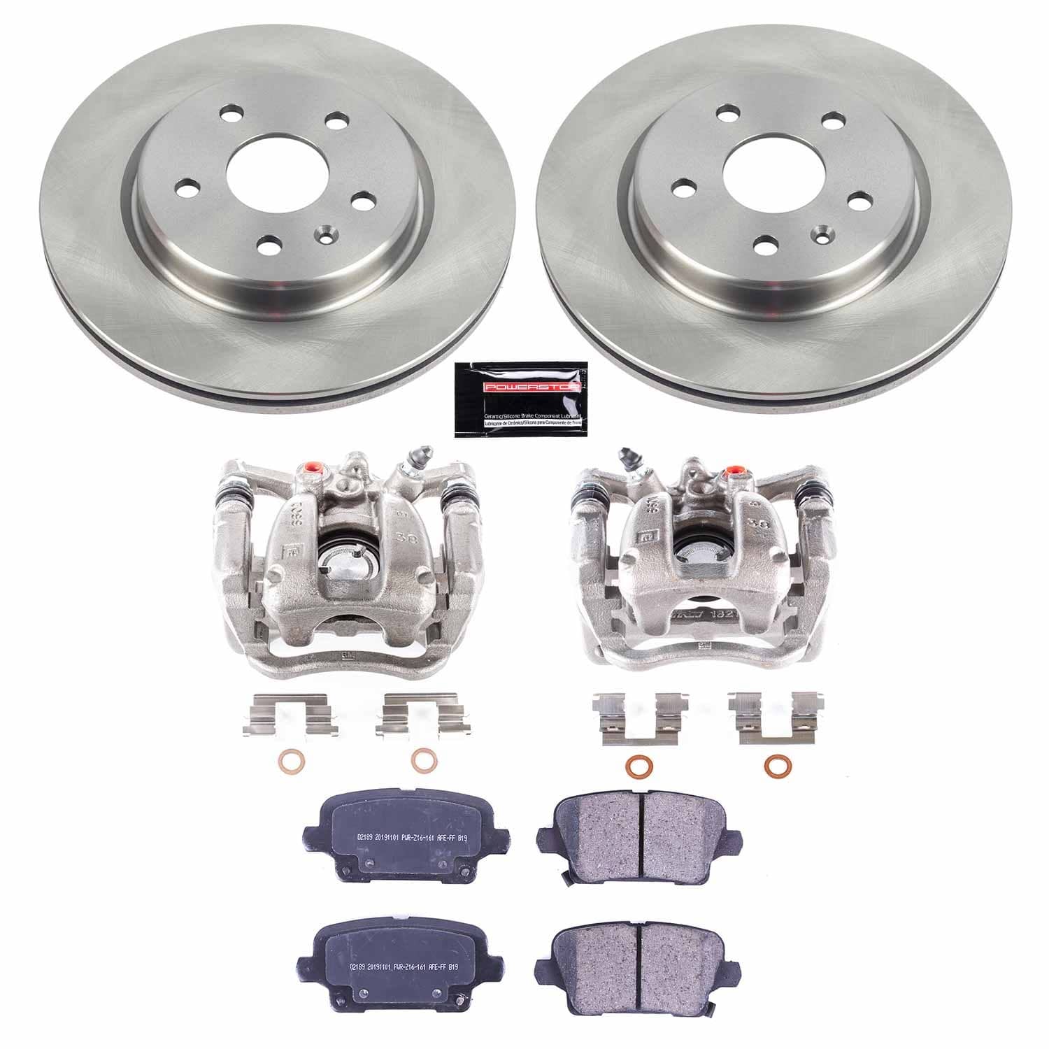 Power Stop - KCOE8487 - Rear - Disc Brake Pad/Caliper and Rotor Kit