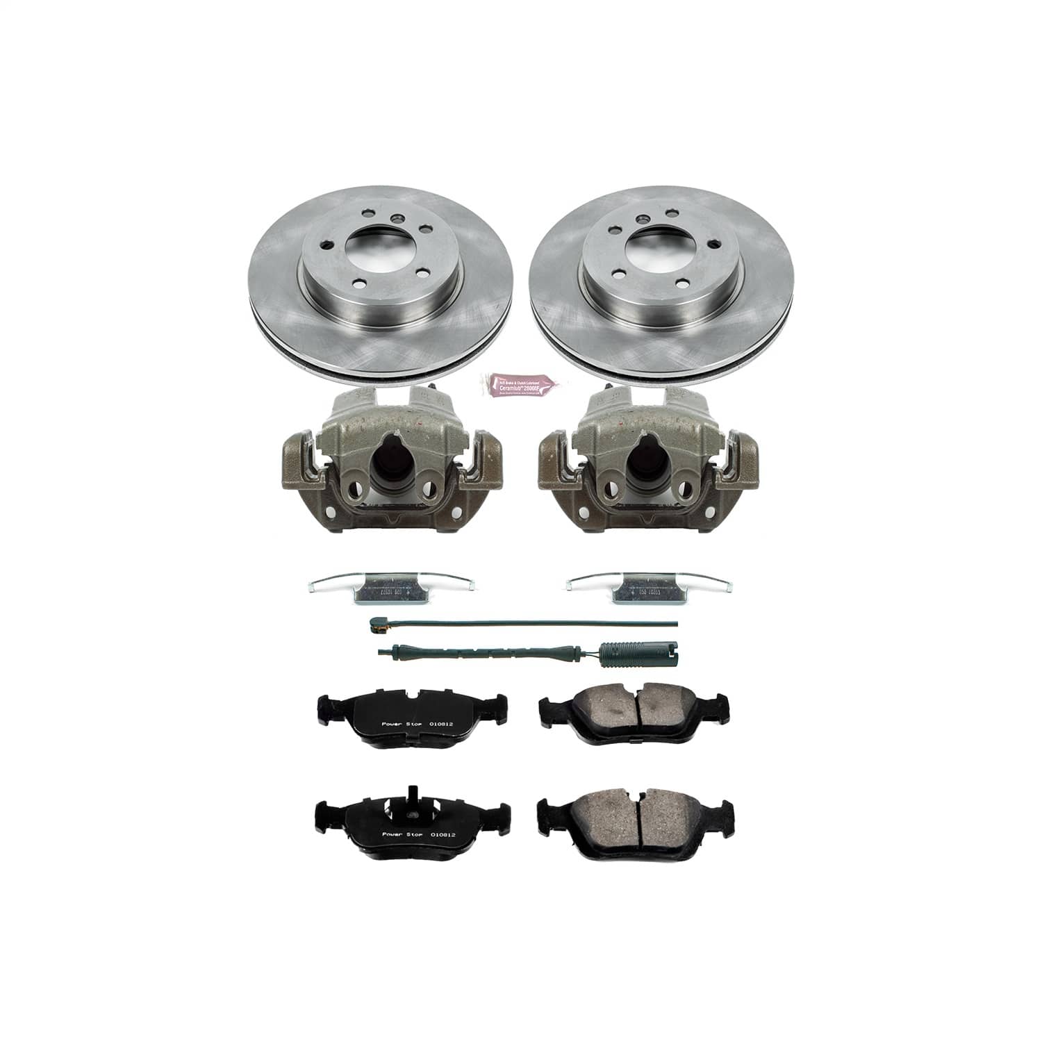 Power Stop - KCOE867 - Front - Disc Brake Pad/Caliper and Rotor Kit
