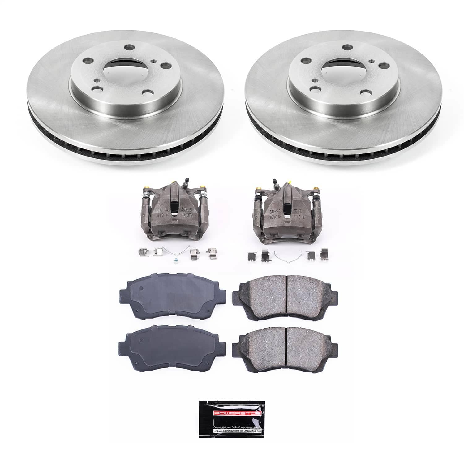 Power Stop - KCOE8920B - Front - Disc Brake Pad/Caliper and Rotor Kit
