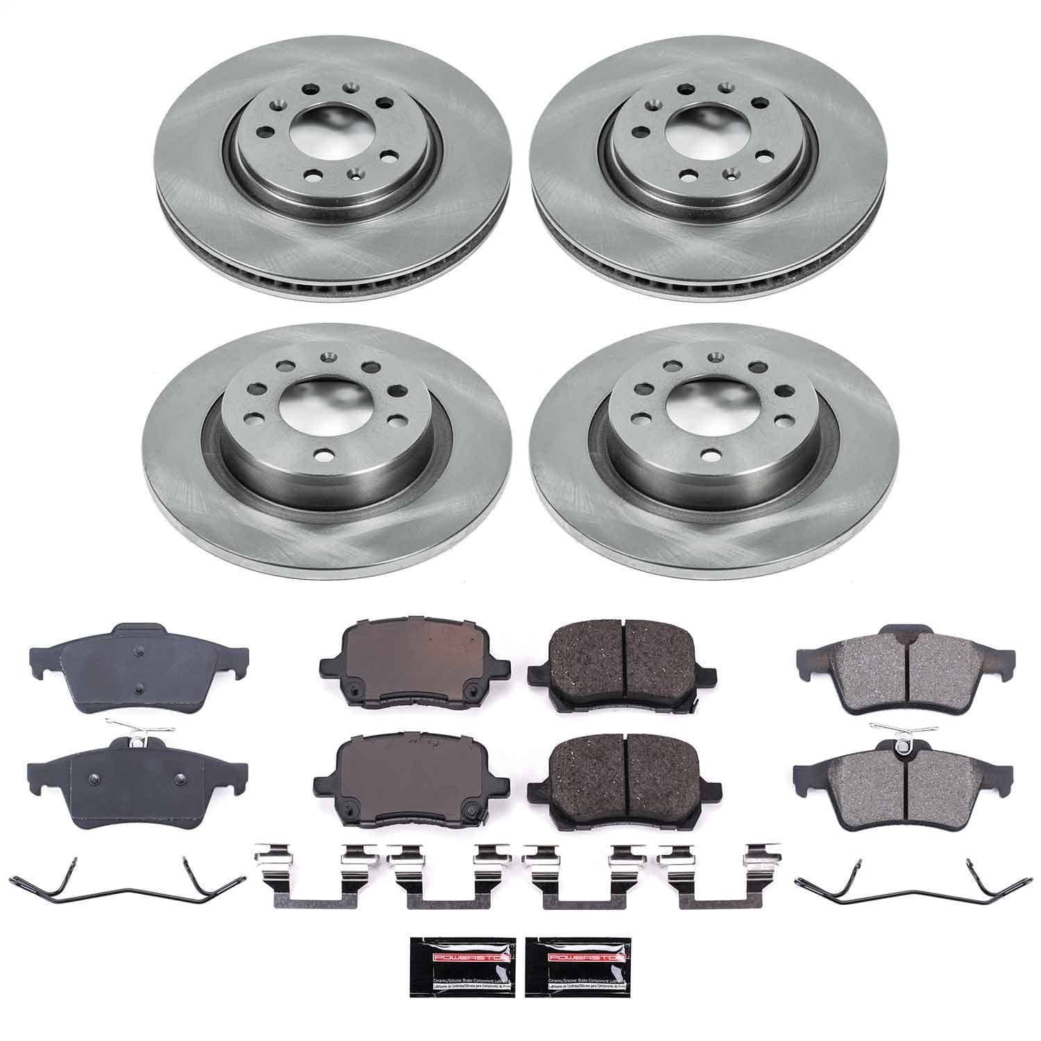 Power Stop - KOE1434 - Front and Rear - Disc Brake Pad and Rotor Kit
