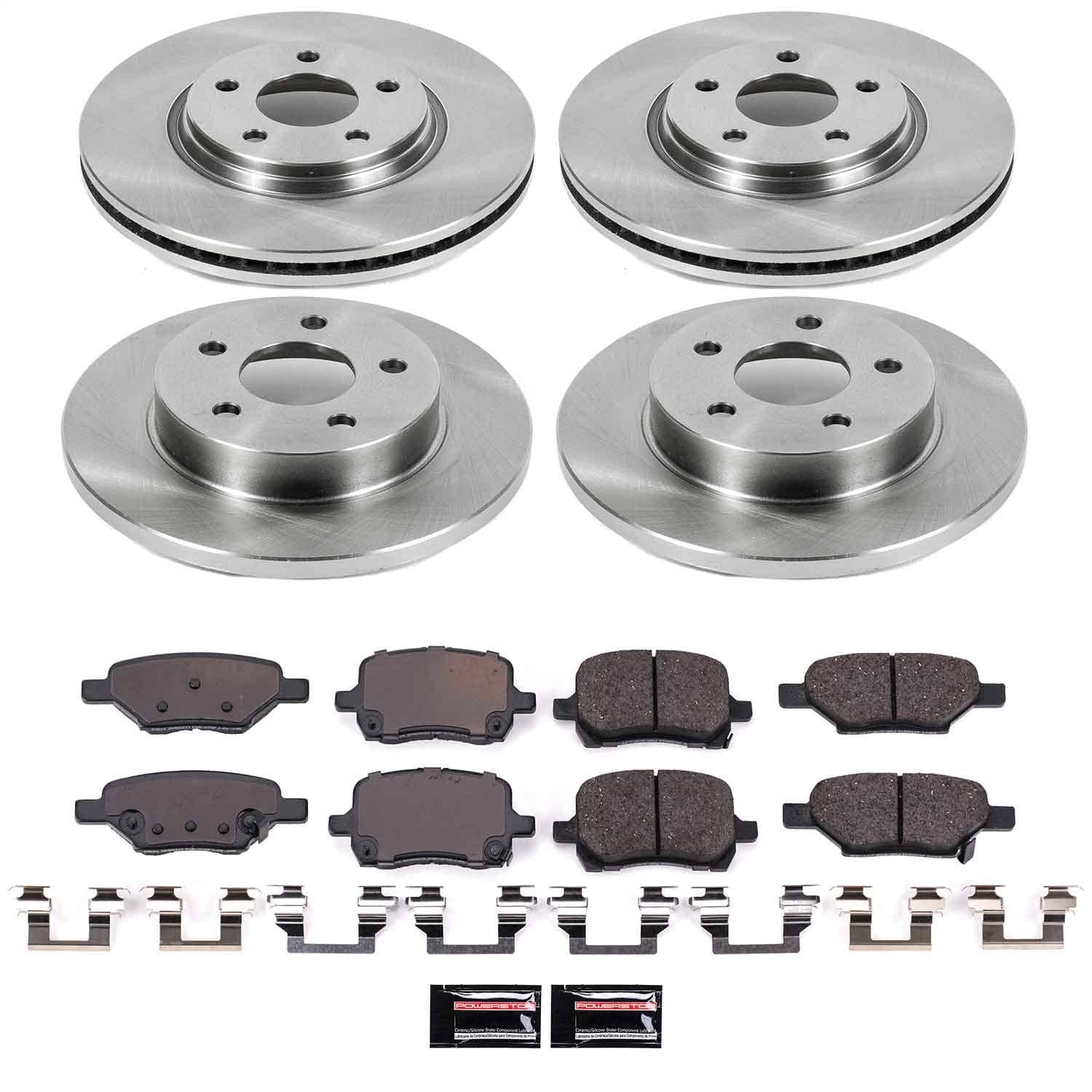 Power Stop - KOE1612 - Front and Rear - Disc Brake Pad and Rotor Kit