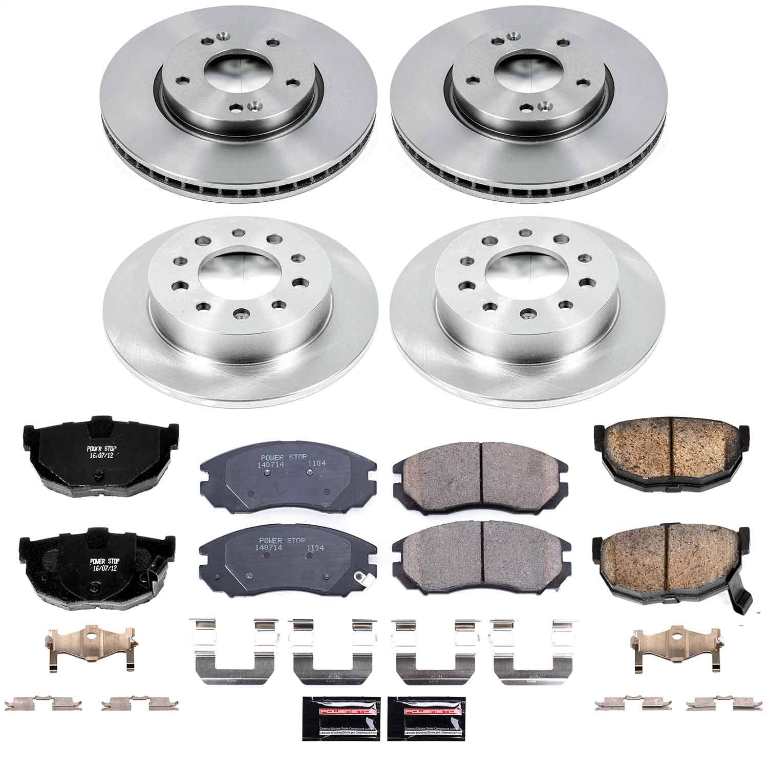 Power Stop - KOE164 - Front and Rear - Disc Brake Pad and Rotor Kit