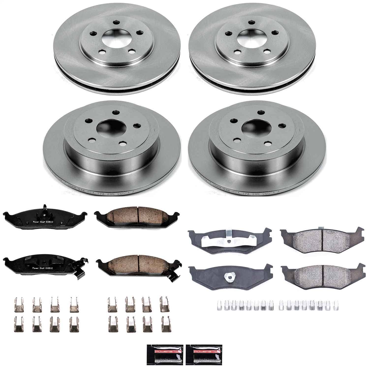 Power Stop - KOE1677 - Front and Rear - Disc Brake Pad and Rotor Kit