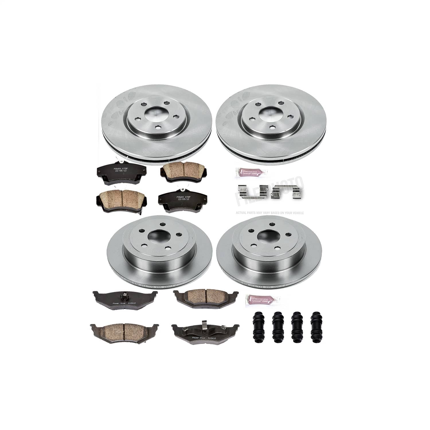Power Stop - KOE1707 - Front and Rear - Disc Brake Pad and Rotor Kit