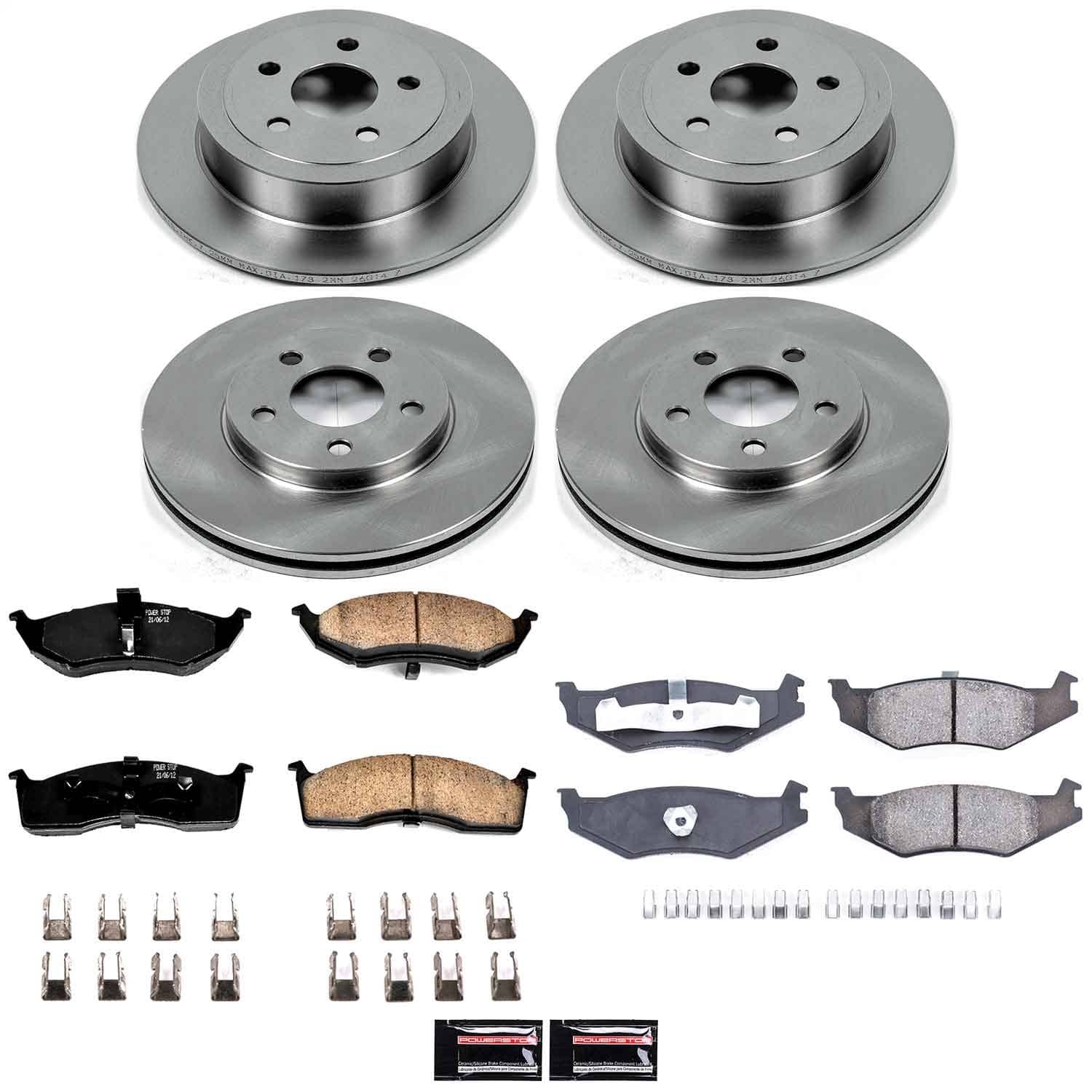 Power Stop - KOE2734 - Front and Rear - Disc Brake Pad and Rotor Kit
