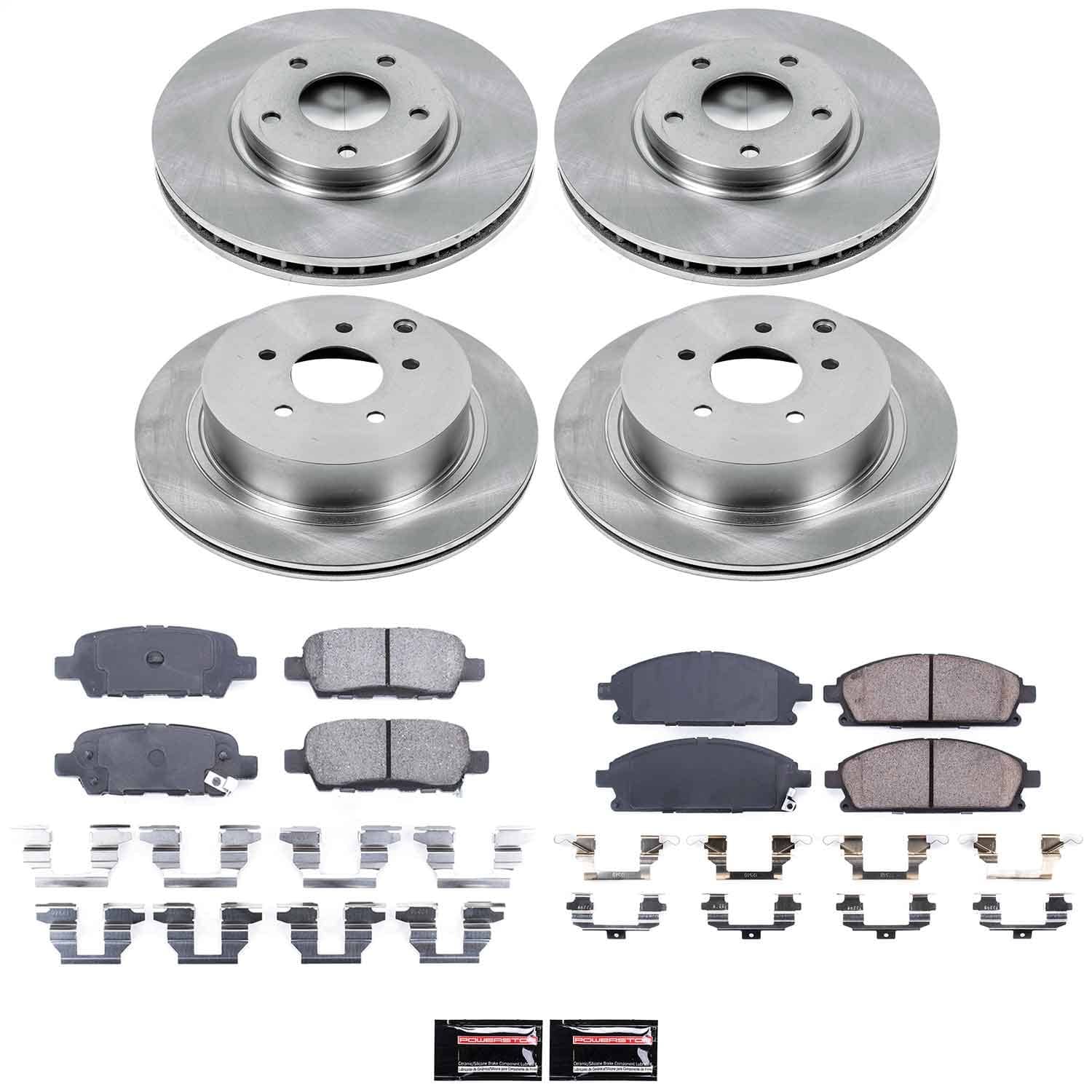 Power Stop - KOE2766 - Front and Rear - Disc Brake Pad and Rotor Kit