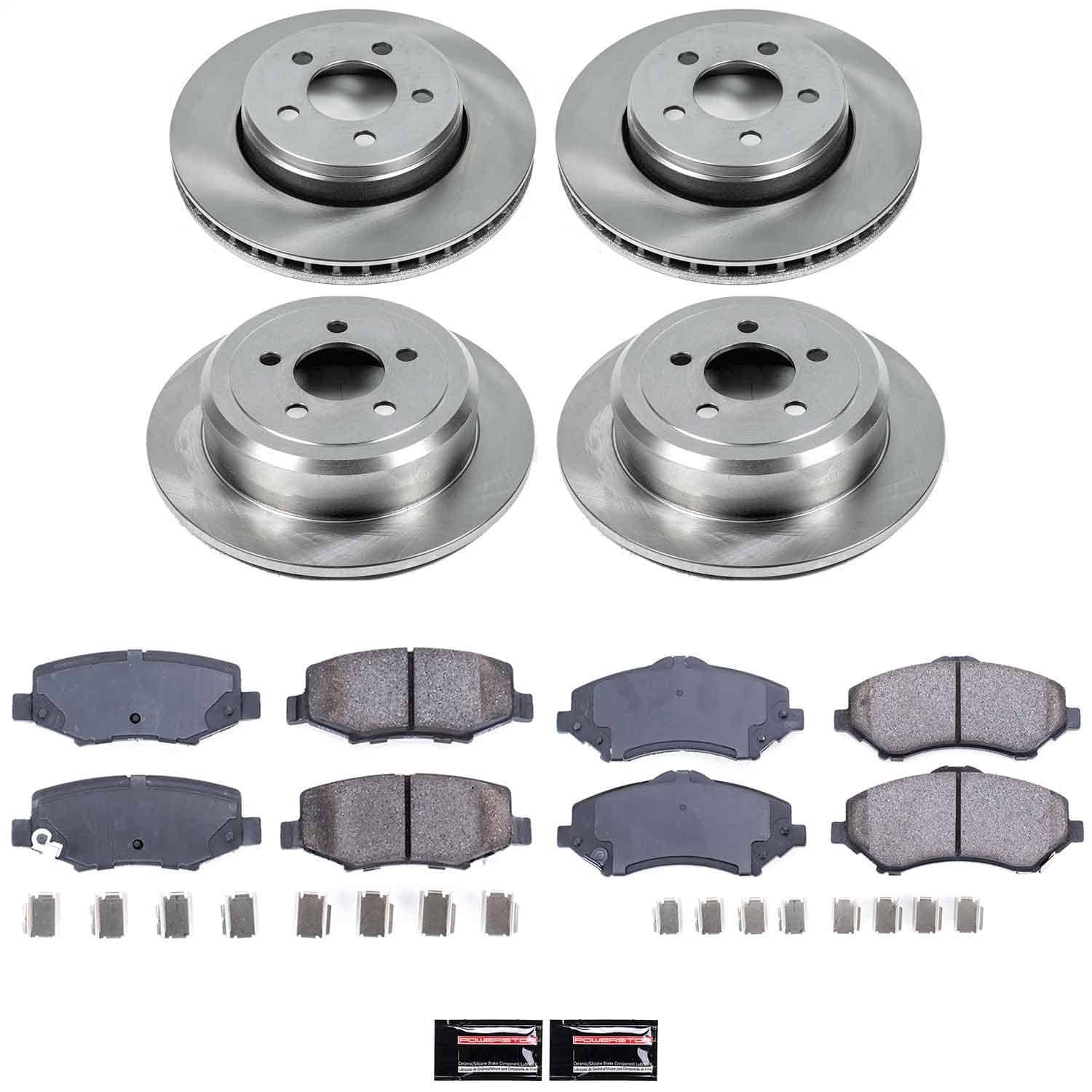 Power Stop - KOE2832 - Front and Rear - Disc Brake Pad and Rotor Kit