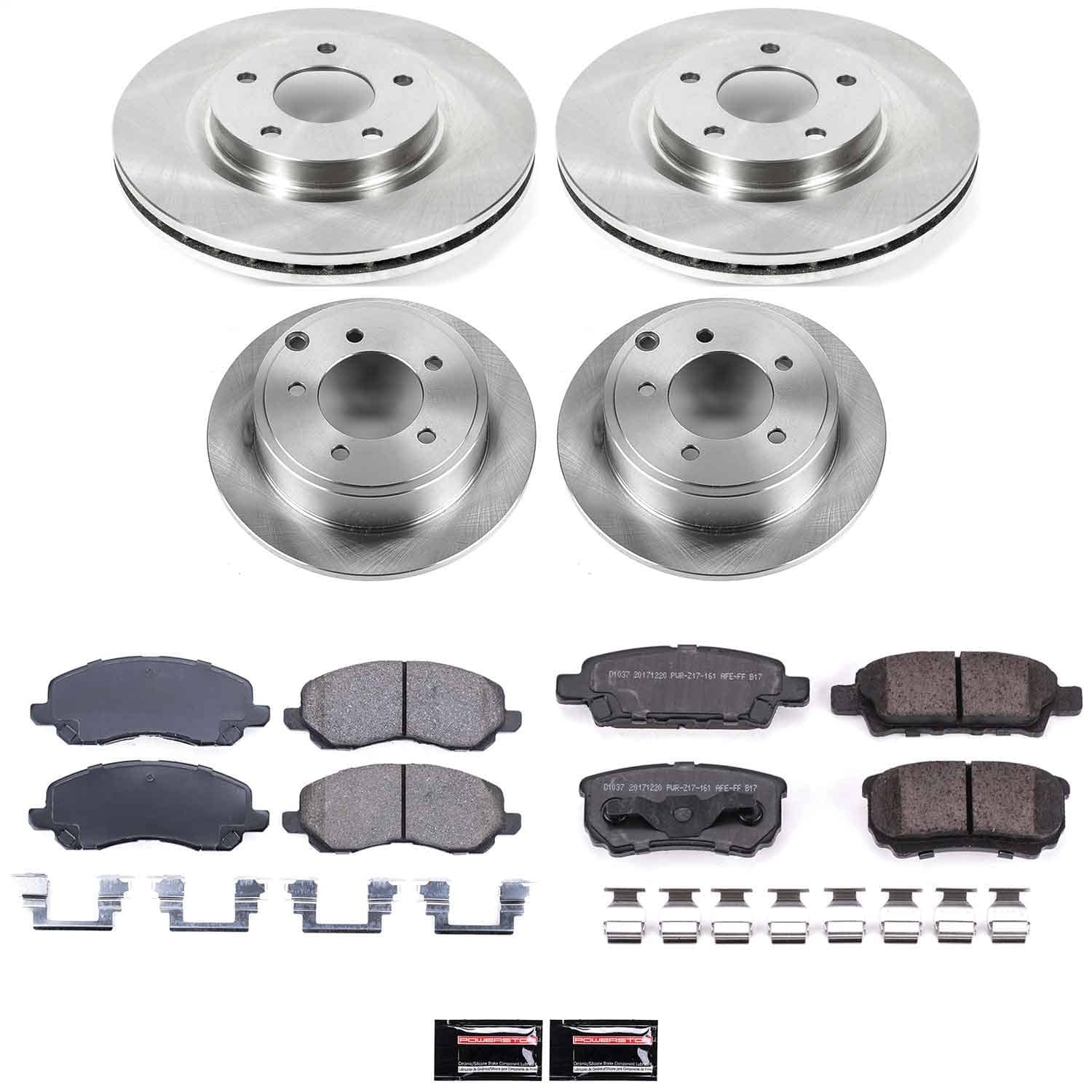 Power Stop - KOE2840 - Front and Rear - Disc Brake Pad and Rotor Kit