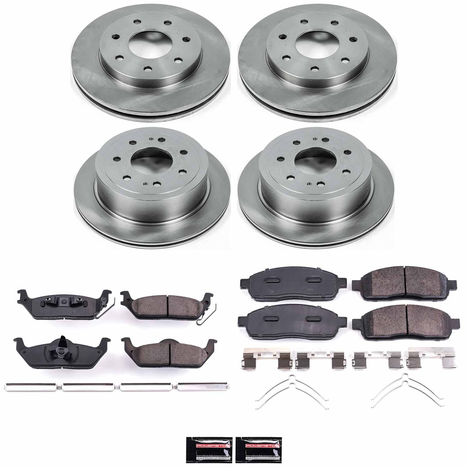 Power Stop - KOE4006 - Front and Rear - Disc Brake Pad and Rotor Kit