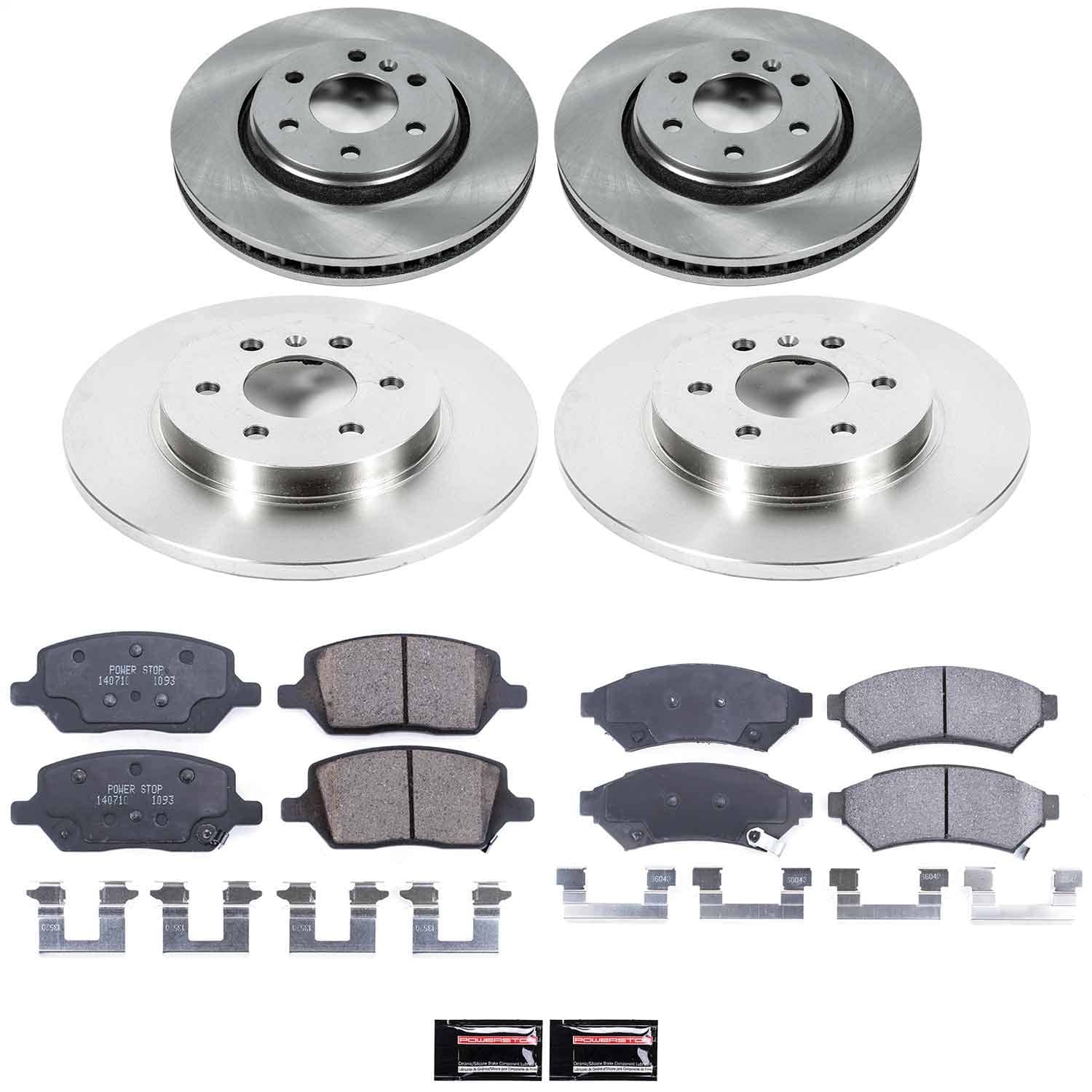 Power Stop - KOE4048 - Front and Rear - Disc Brake Pad and Rotor Kit