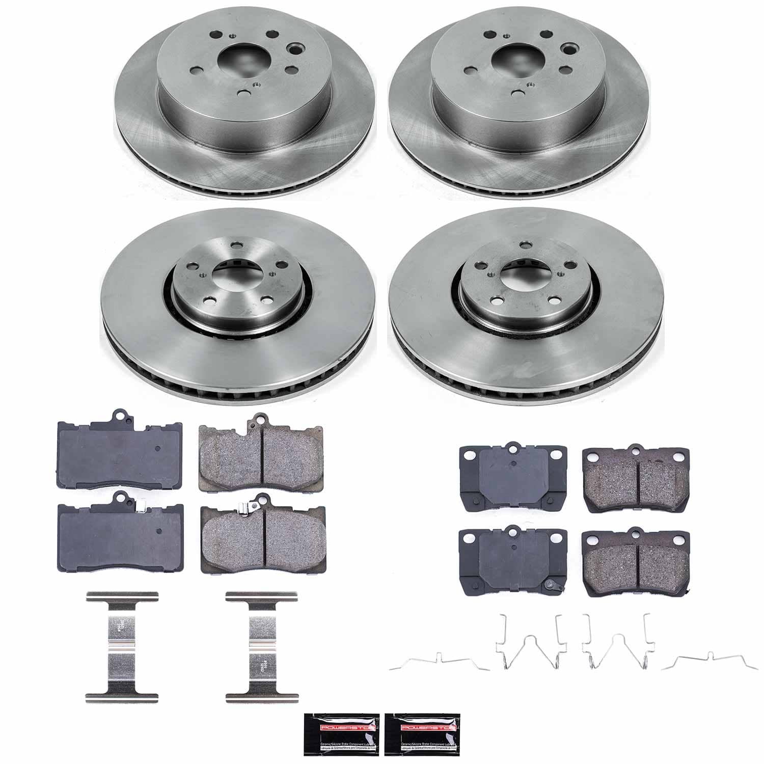 Power Stop - KOE4070 - Front and Rear - Disc Brake Pad and Rotor Kit