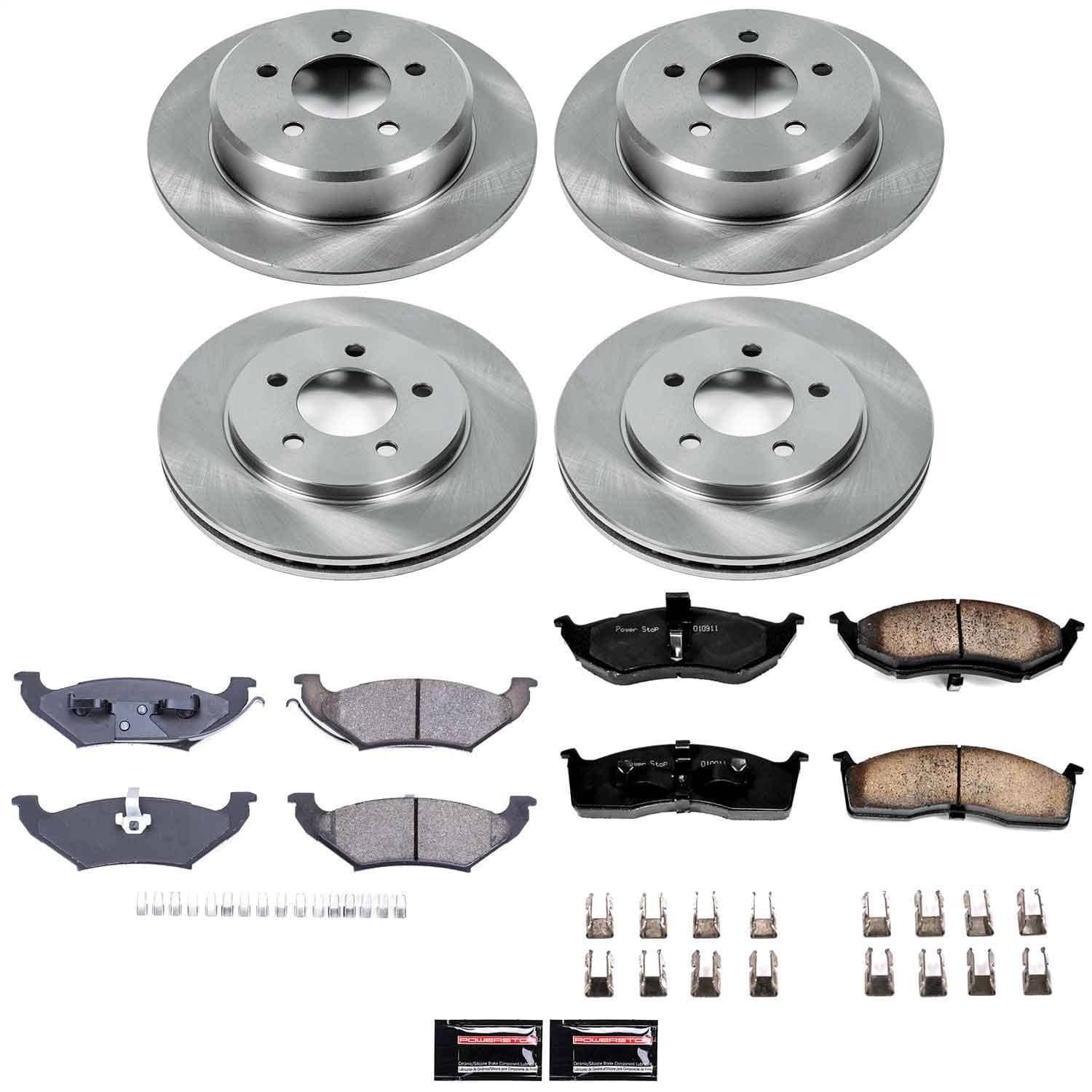 Power Stop - KOE4394 - Front and Rear - Disc Brake Pad and Rotor Kit