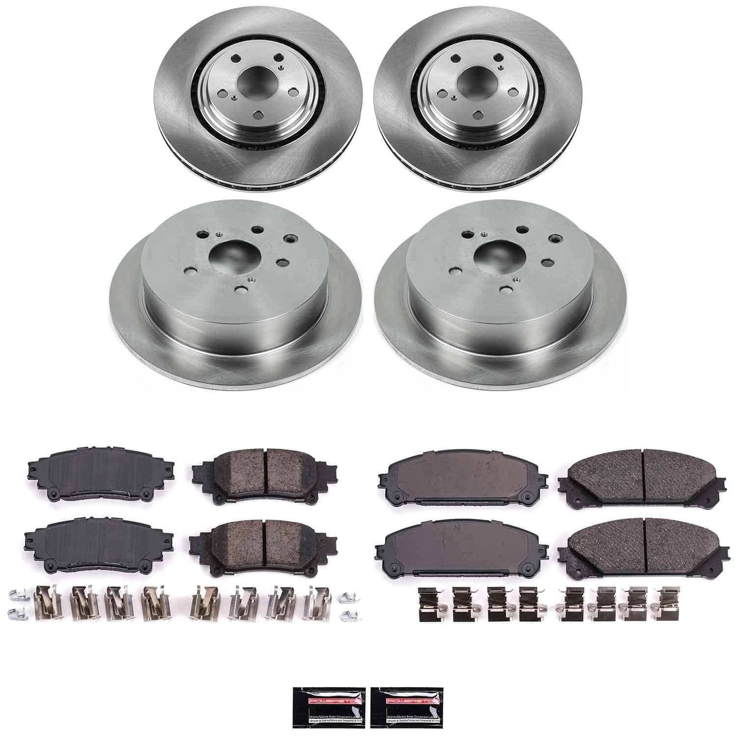 Power Stop - KOE5828 - Front and Rear - Disc Brake Pad and Rotor Kit