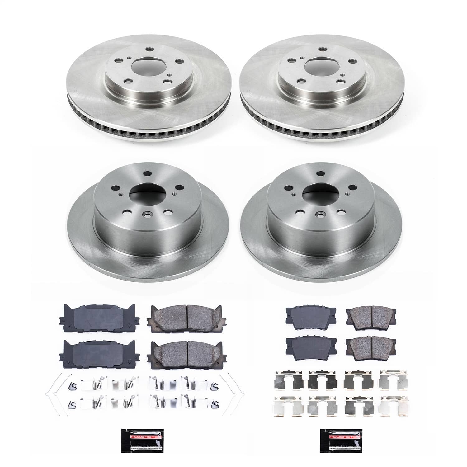 Power Stop - KOE6480 - Front and Rear - Disc Brake Pad and Rotor Kit
