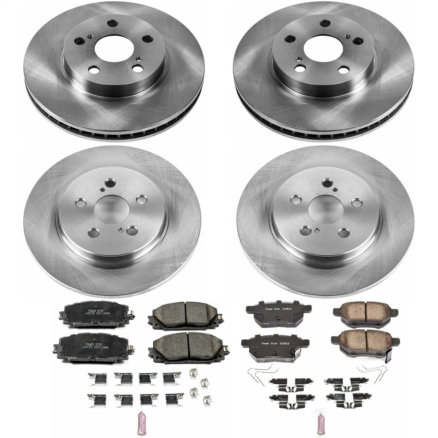 Power Stop - KOE6487 - Front and Rear - Disc Brake Pad and Rotor Kit