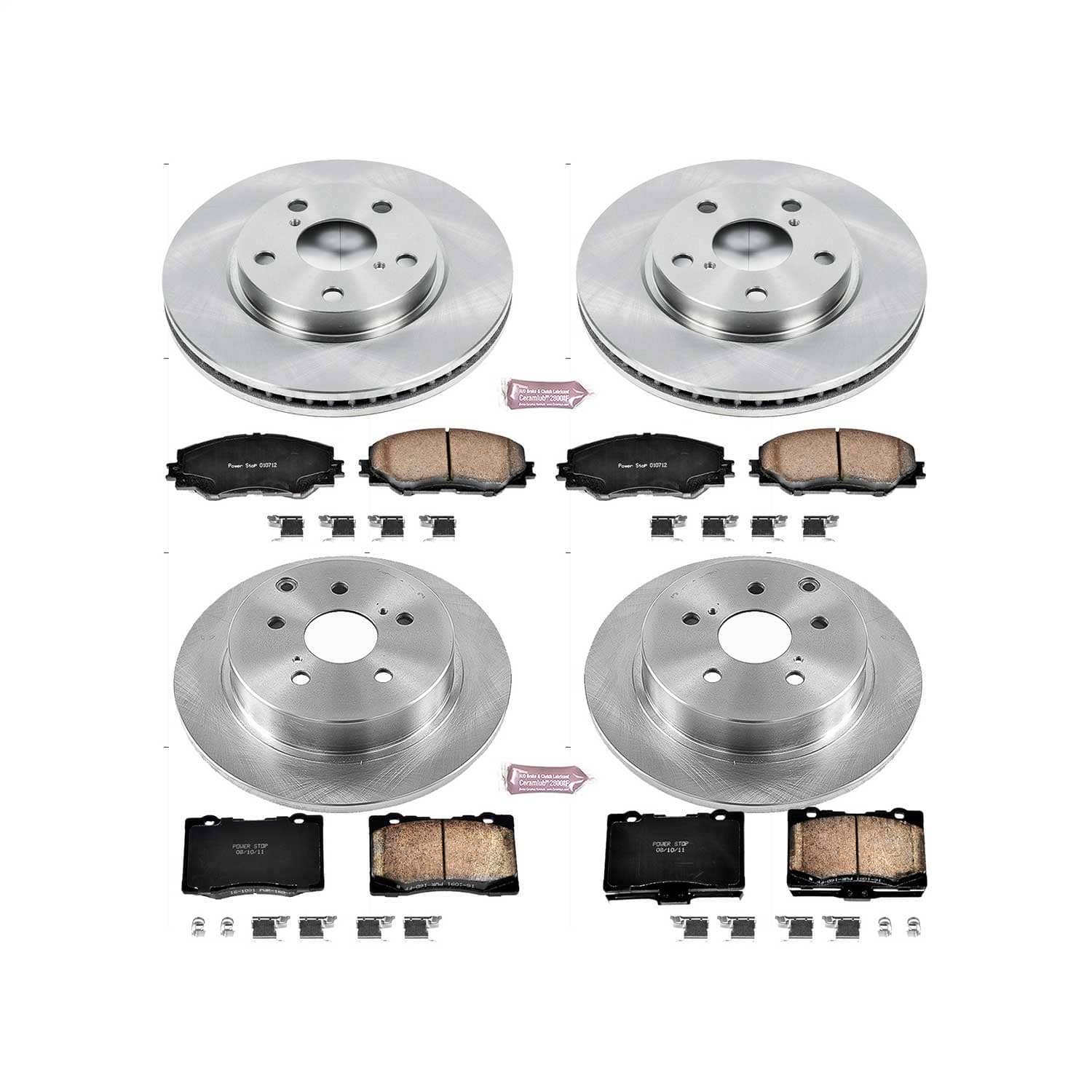 Power Stop - KOE6763 - Front and Rear - Disc Brake Pad and Rotor Kit