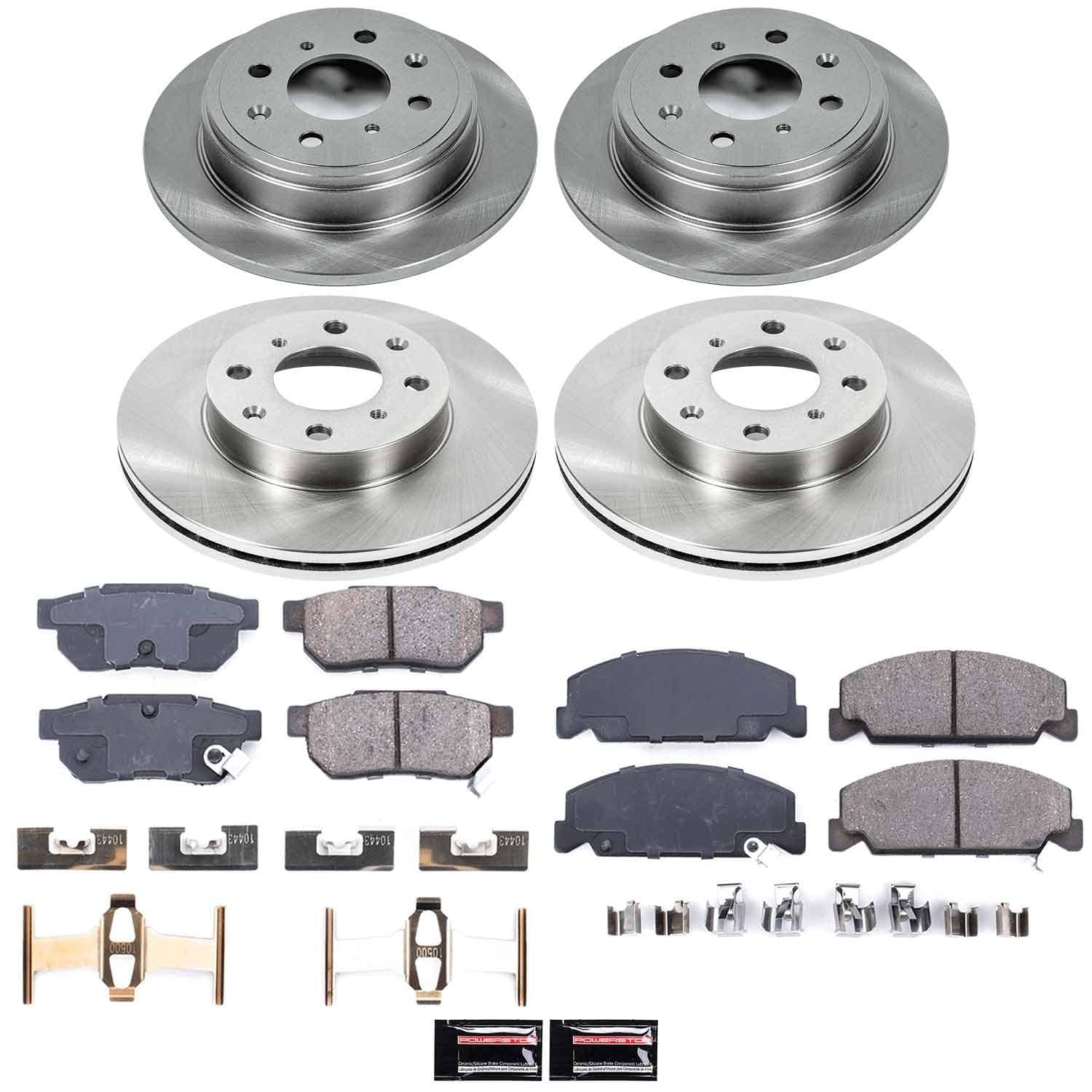Power Stop - KOE700 - Front and Rear - Disc Brake Pad and Rotor Kit